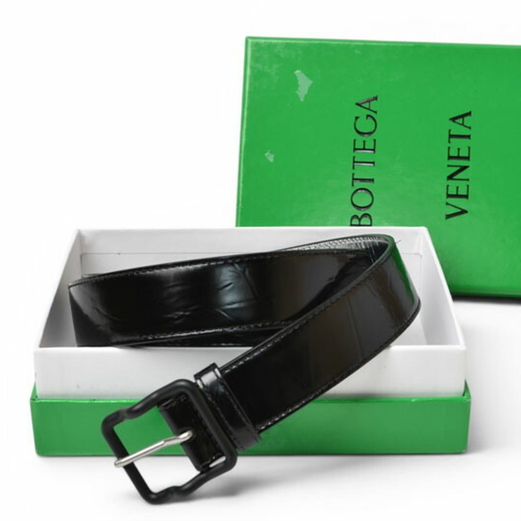 Bottega Veneta Bottega Veneta belt, patent leather, size 95cm, black, 691233, men's. Size ONE SIZE - 8 Thumbnail