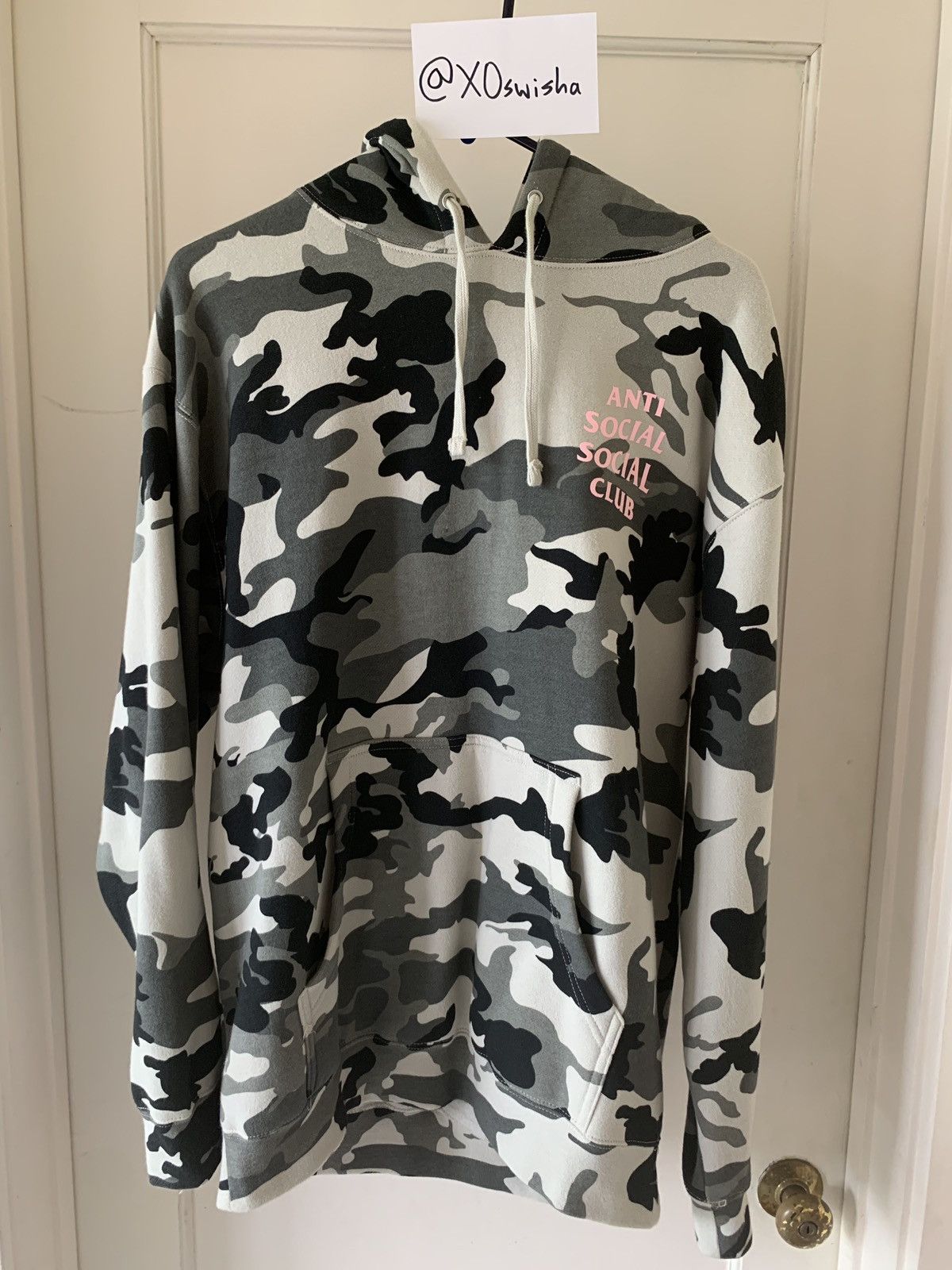 Anti Social Social Club Camo Hoodie w/ Pink Logo