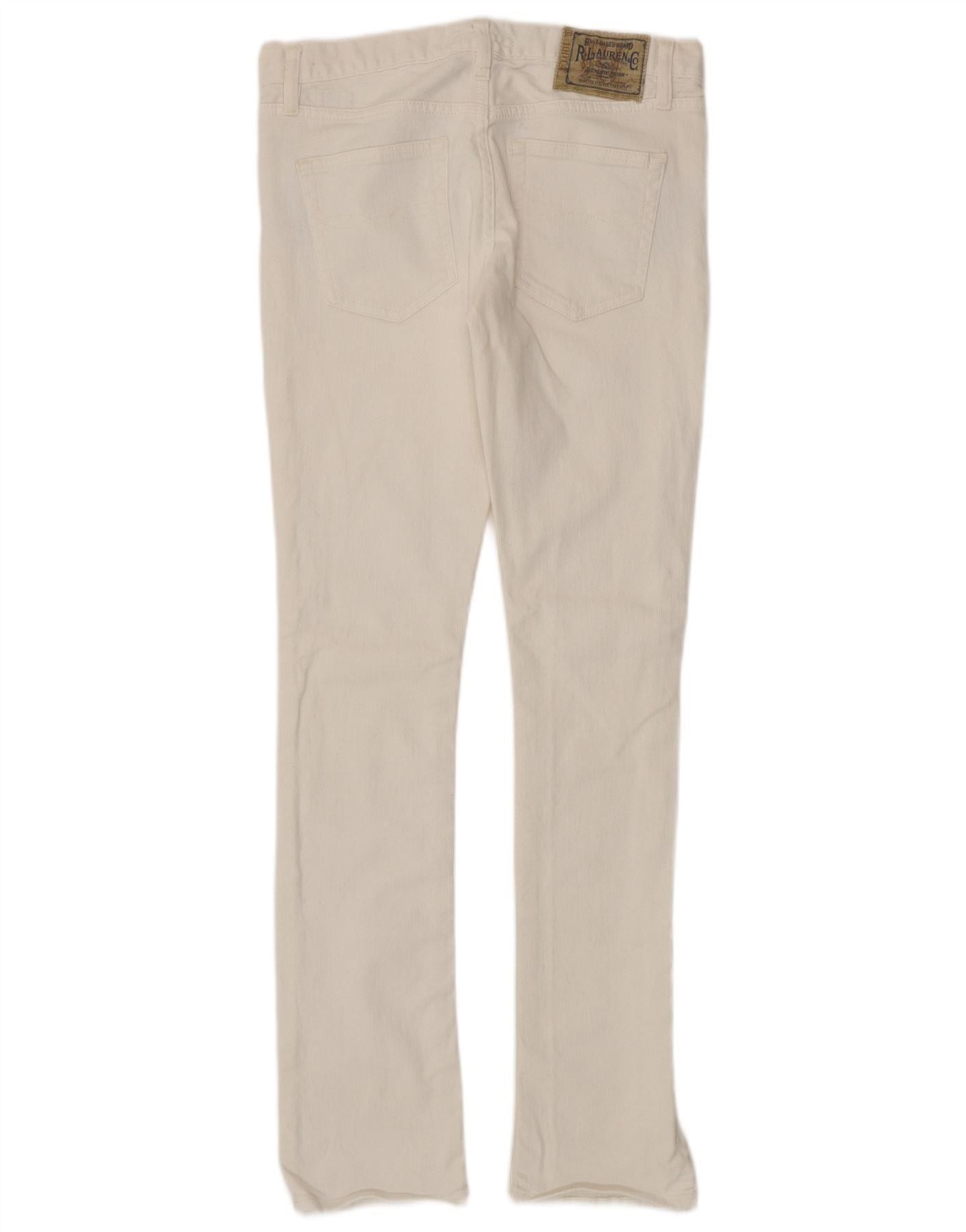 Ralph Lauren Womens Madison Slim Jeans W28 L32 White Cotton Size 42" / US 20 - 2 Thumbnail