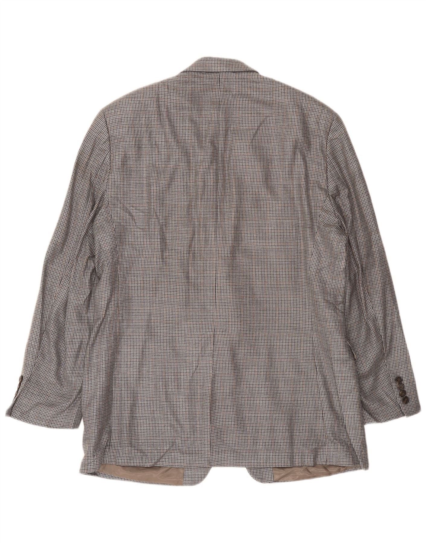 Ralph Lauren Mens 2 Button Blazer Jacket UK 42 Large Grey Houndstooth Sil Size US L / EU 52-54 / 3 - 2 Thumbnail