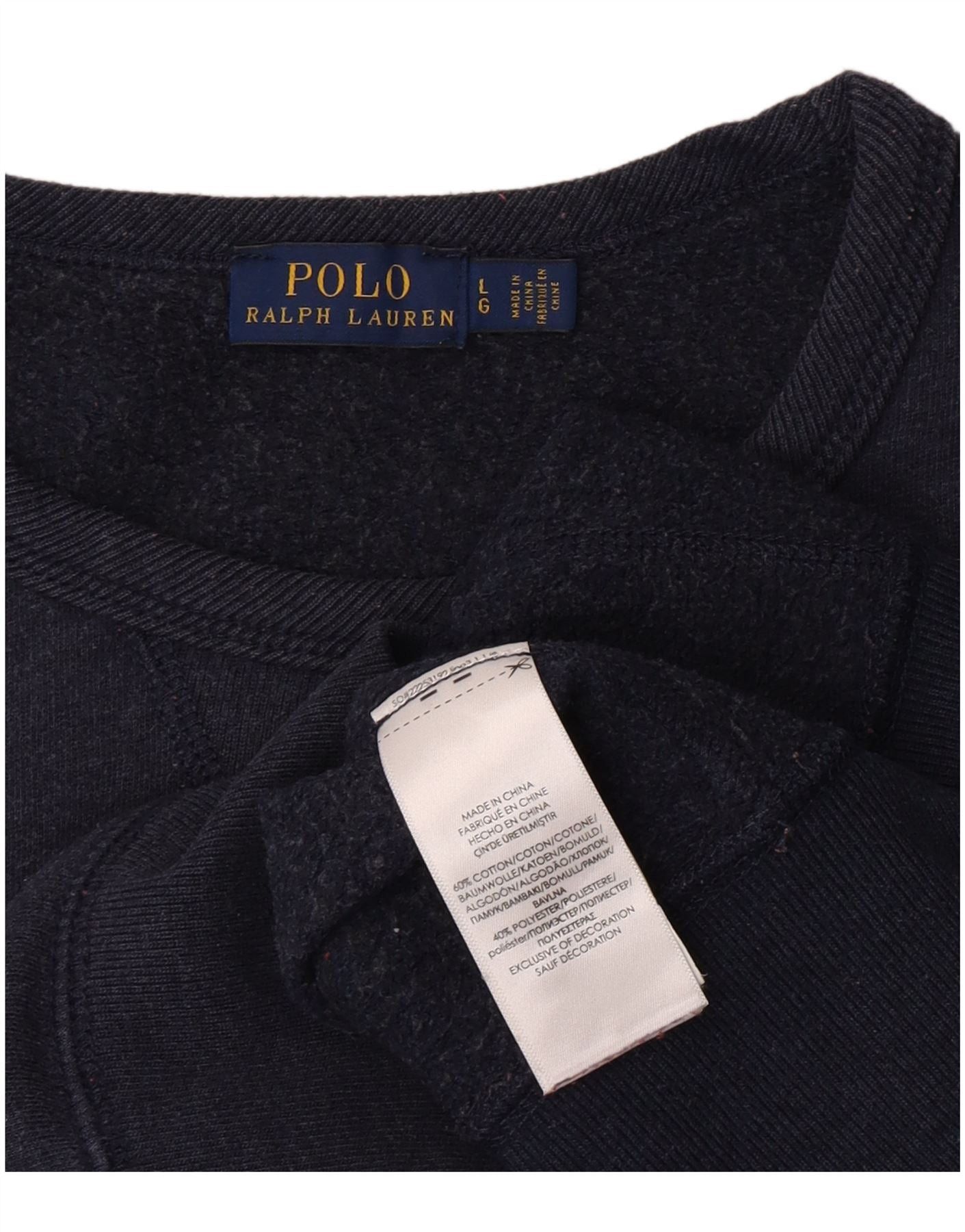 Polo Ralph Lauren Womens Sweatshirt Jumper UK 16 Large Navy Blue Cotton Size M / US 6-8 / IT 42-44 - 4 Thumbnail