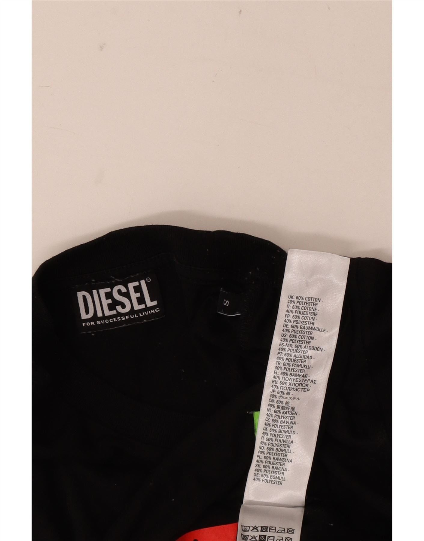 Diesel Mens Graphic T-Shirt Top Small Black Cotton Size US S / EU 44-46 / 1 - 3 Thumbnail
