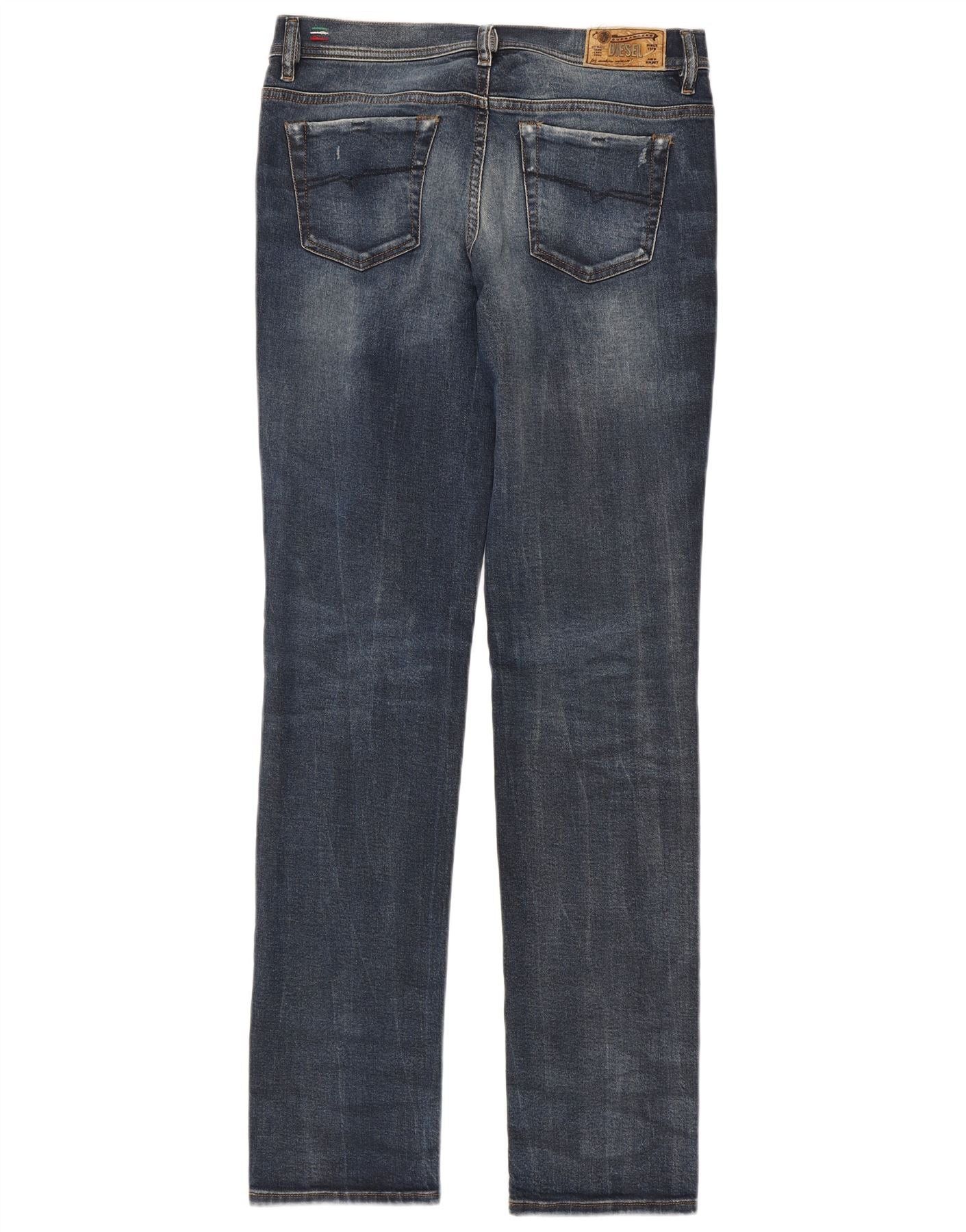 Diesel Womens Faithlegg Regular Straight Jeans W29 L34 Blue Cotton Size 42" / US 20 - 2 Thumbnail