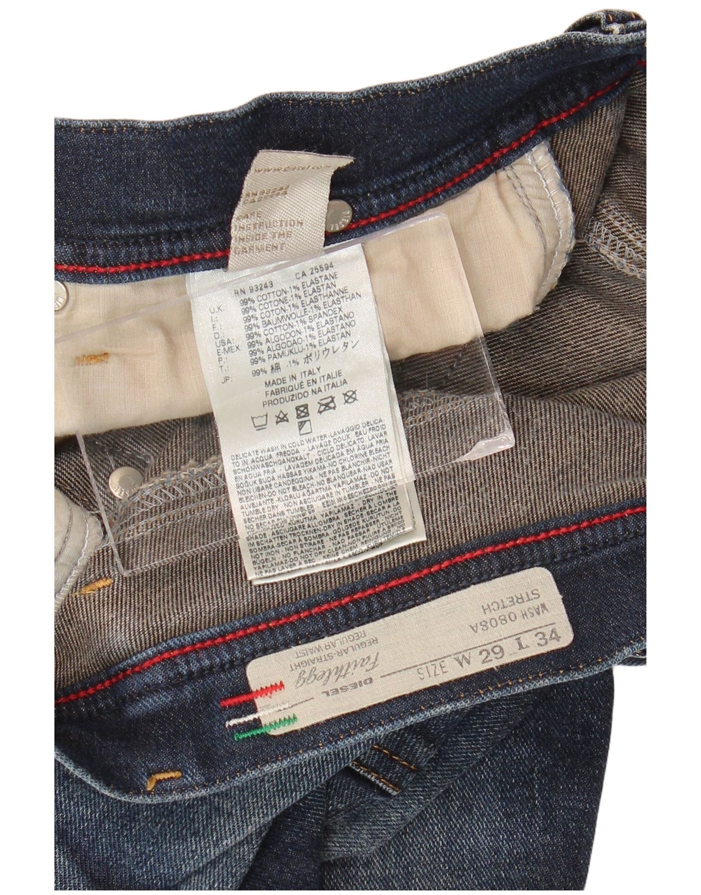 Diesel Womens Faithlegg Regular Straight Jeans W29 L34 Blue Cotton Size 42" / US 20 - 3 Thumbnail