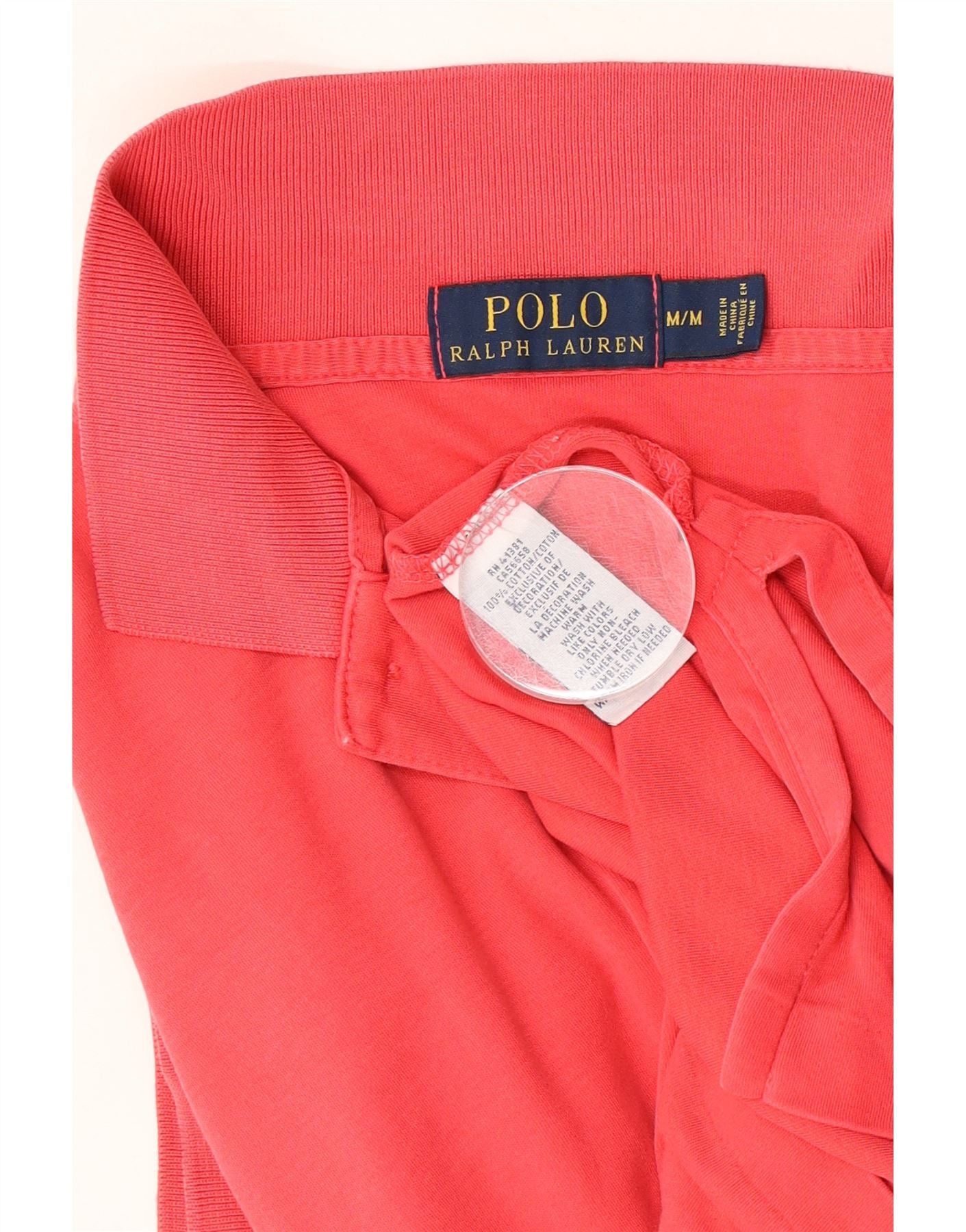Polo Ralph Lauren Mens Polo Shirt Medium Red Cotton Size US M / EU 48-50 / 2 - 3 Thumbnail