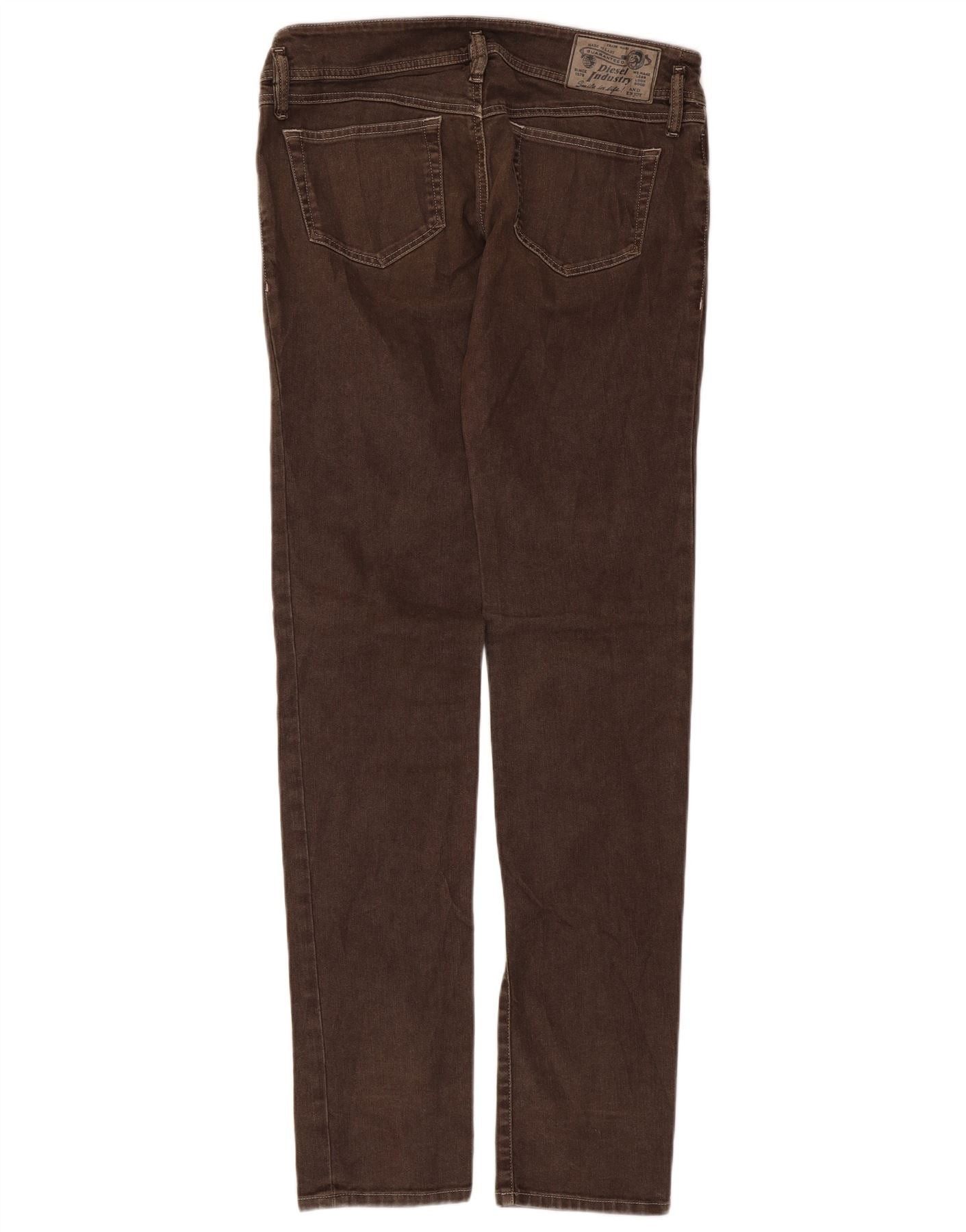 Diesel Womens Slim Jeans W32 L35 Brown Cotton Size 24" / US 00 / IT 34 - 2 Thumbnail
