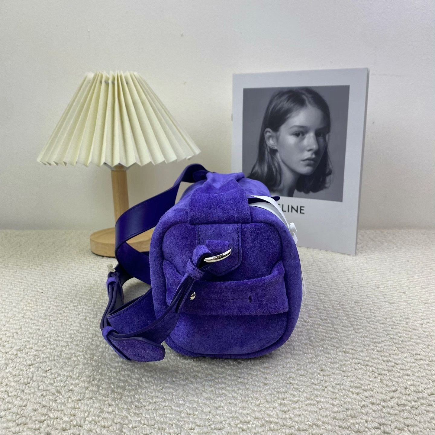 Prada Prada Suede Shoulder Bag OS Women Size ONE SIZE - 4 Thumbnail