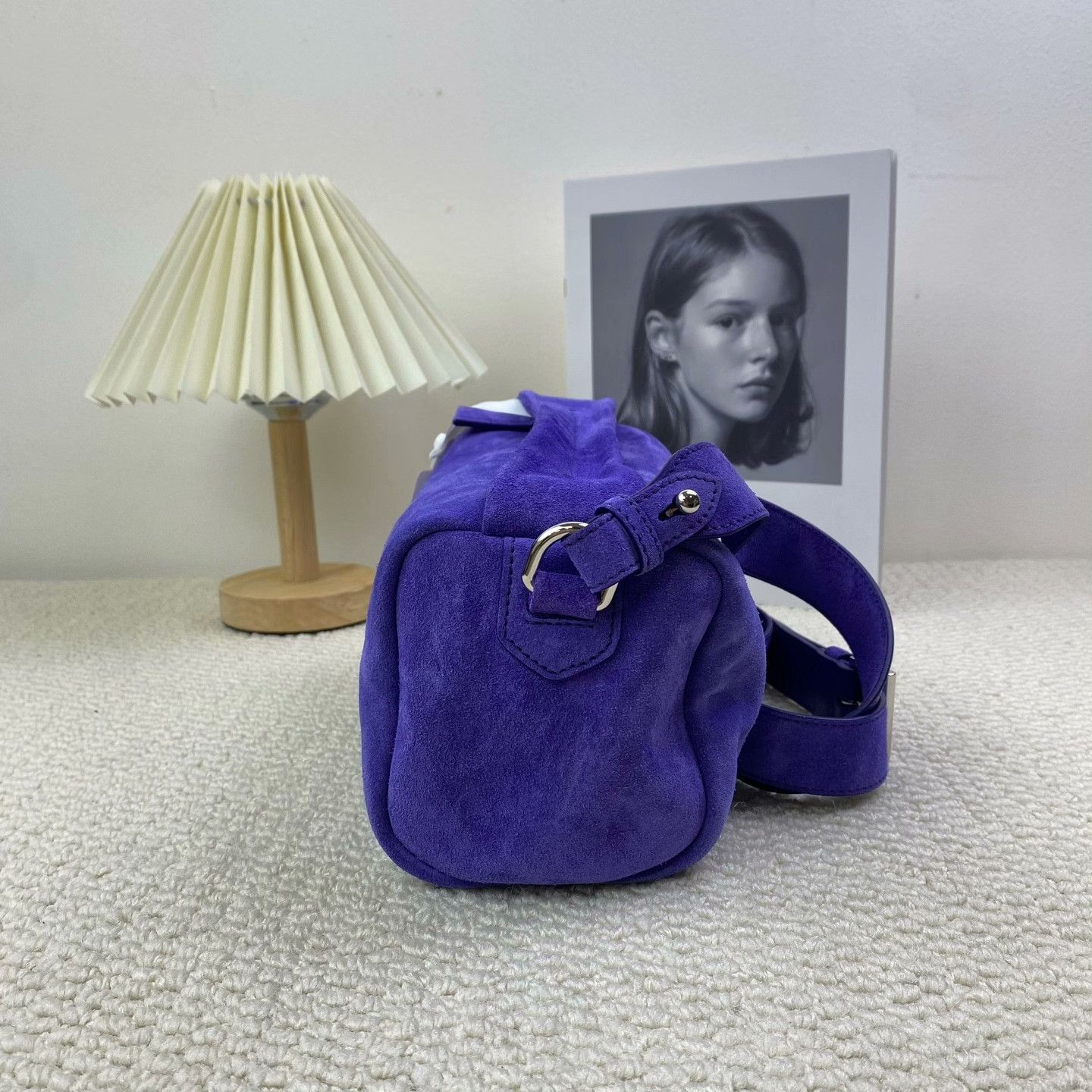 Prada Prada Suede Shoulder Bag OS Women Size ONE SIZE - 5 Thumbnail