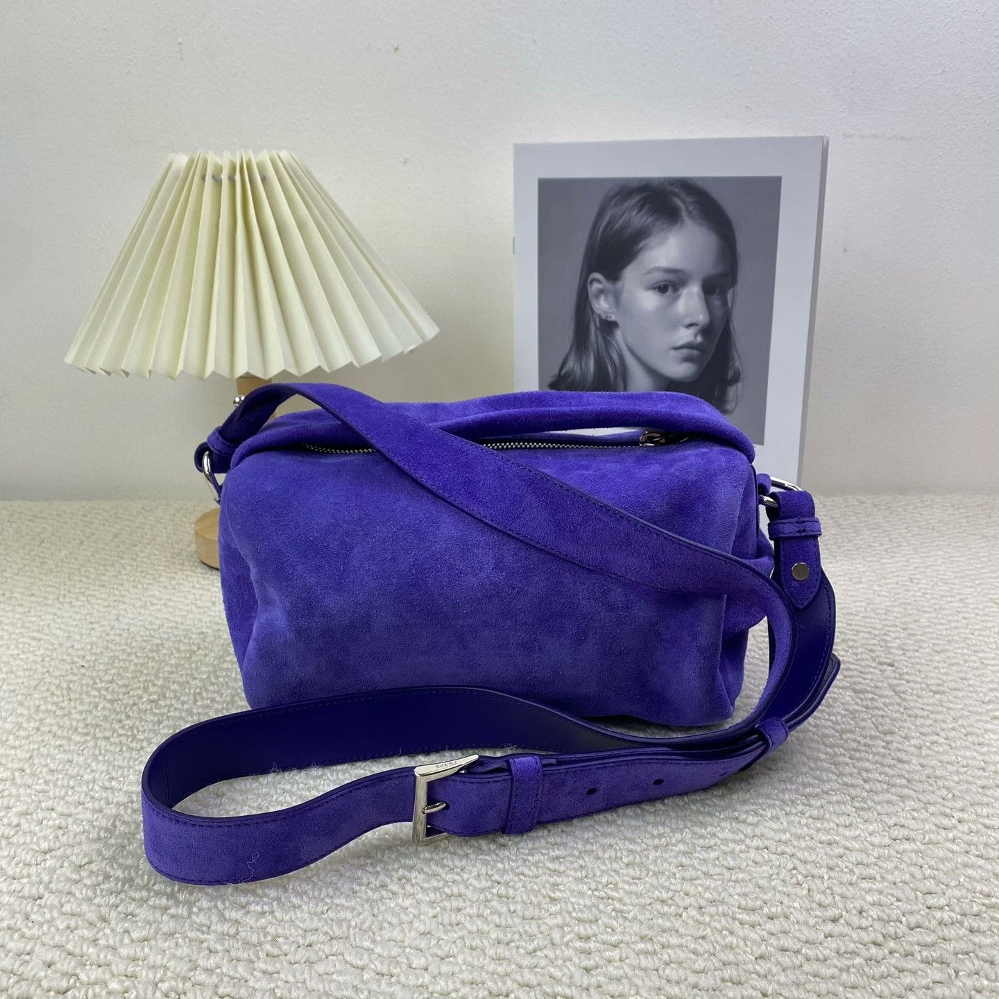 Prada Prada Suede Shoulder Bag OS Women Size ONE SIZE - 3 Thumbnail