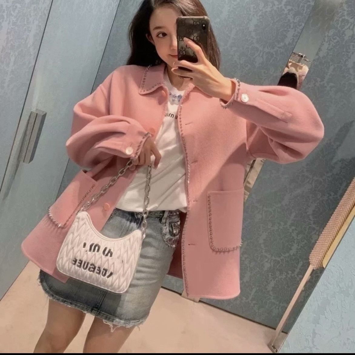 Miu Miu Miu Miu Wool Pink Coat it_36 Women Size XS / US 0-2 / IT 36-38 - 7 Thumbnail