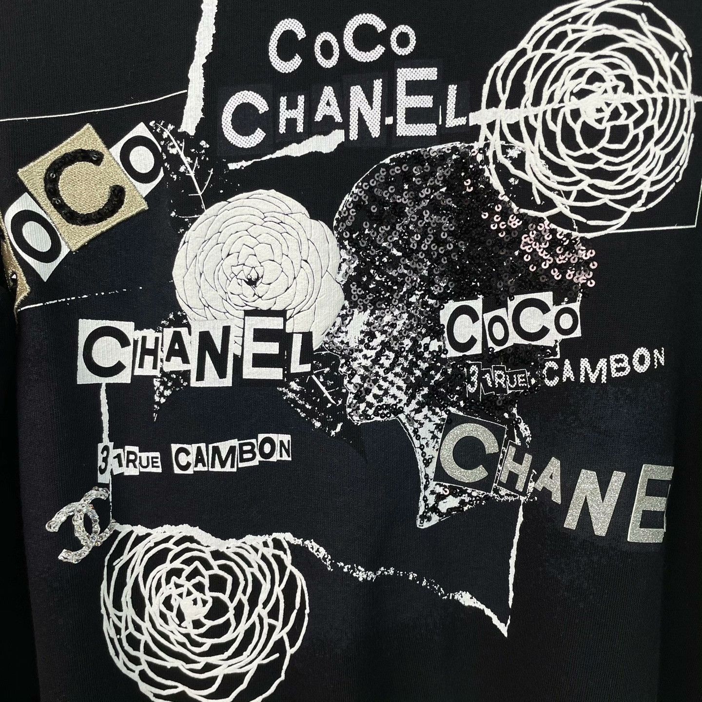 Chanel Chanel Graphic Black Hoodie XL Women Size XL / US 12-14 / IT 48-50 - 3 Thumbnail