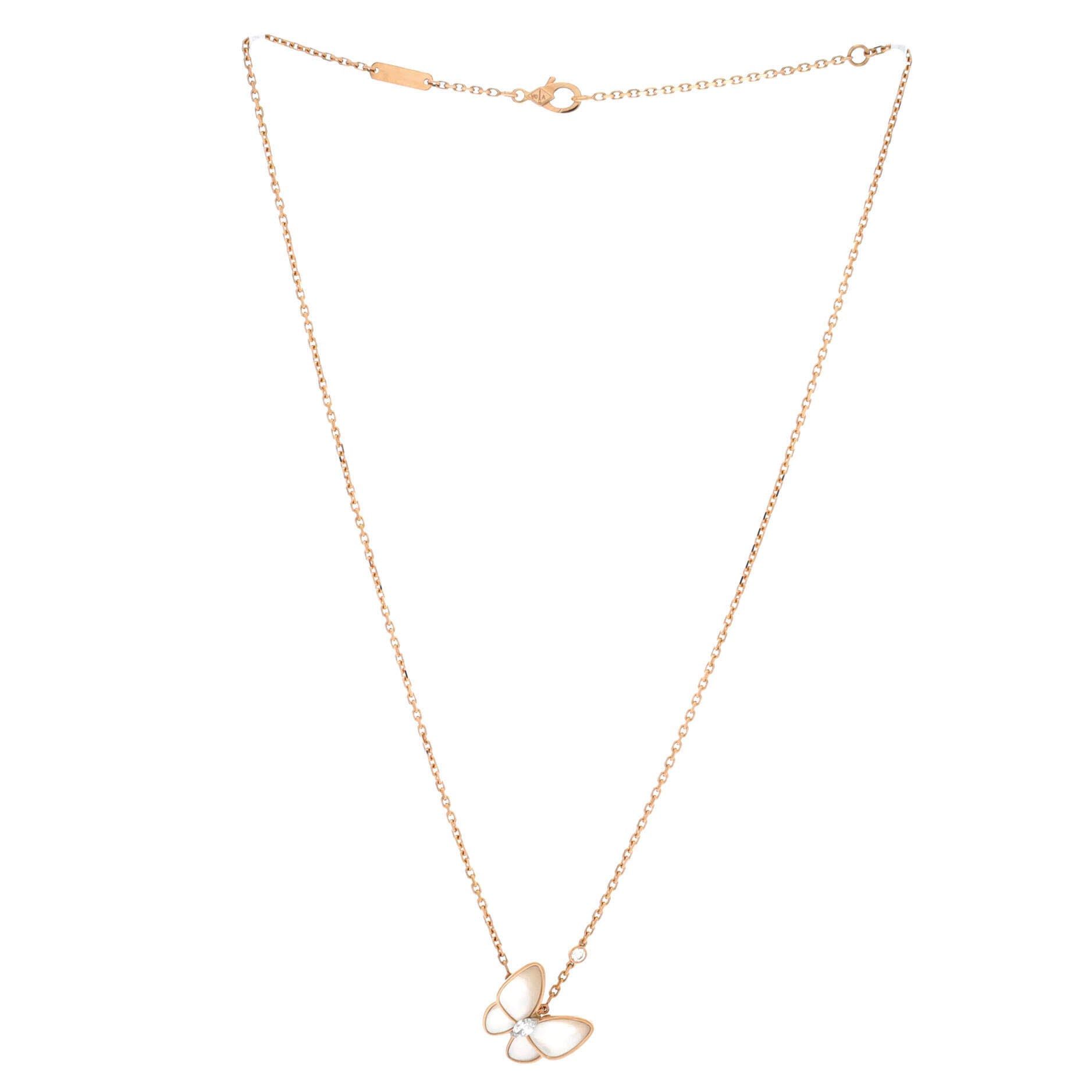 Van Cleef & Arpels Two Butterfly Pendant Necklace Size ONE SIZE - 2 Thumbnail