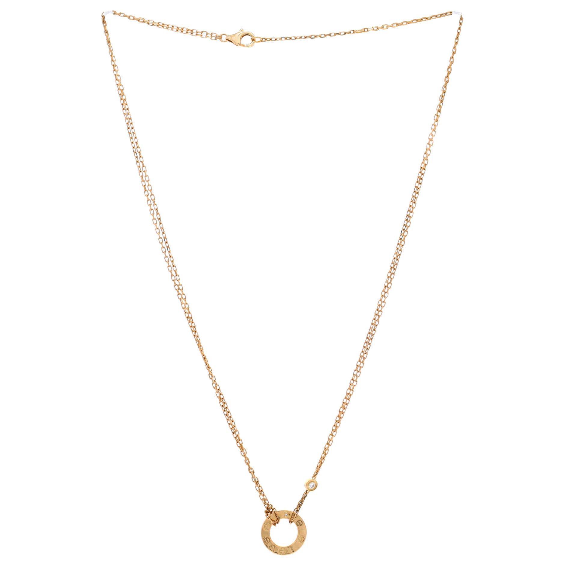 Cartier 2 Diamonds Love Pendant Necklace Size ONE SIZE - 2 Thumbnail