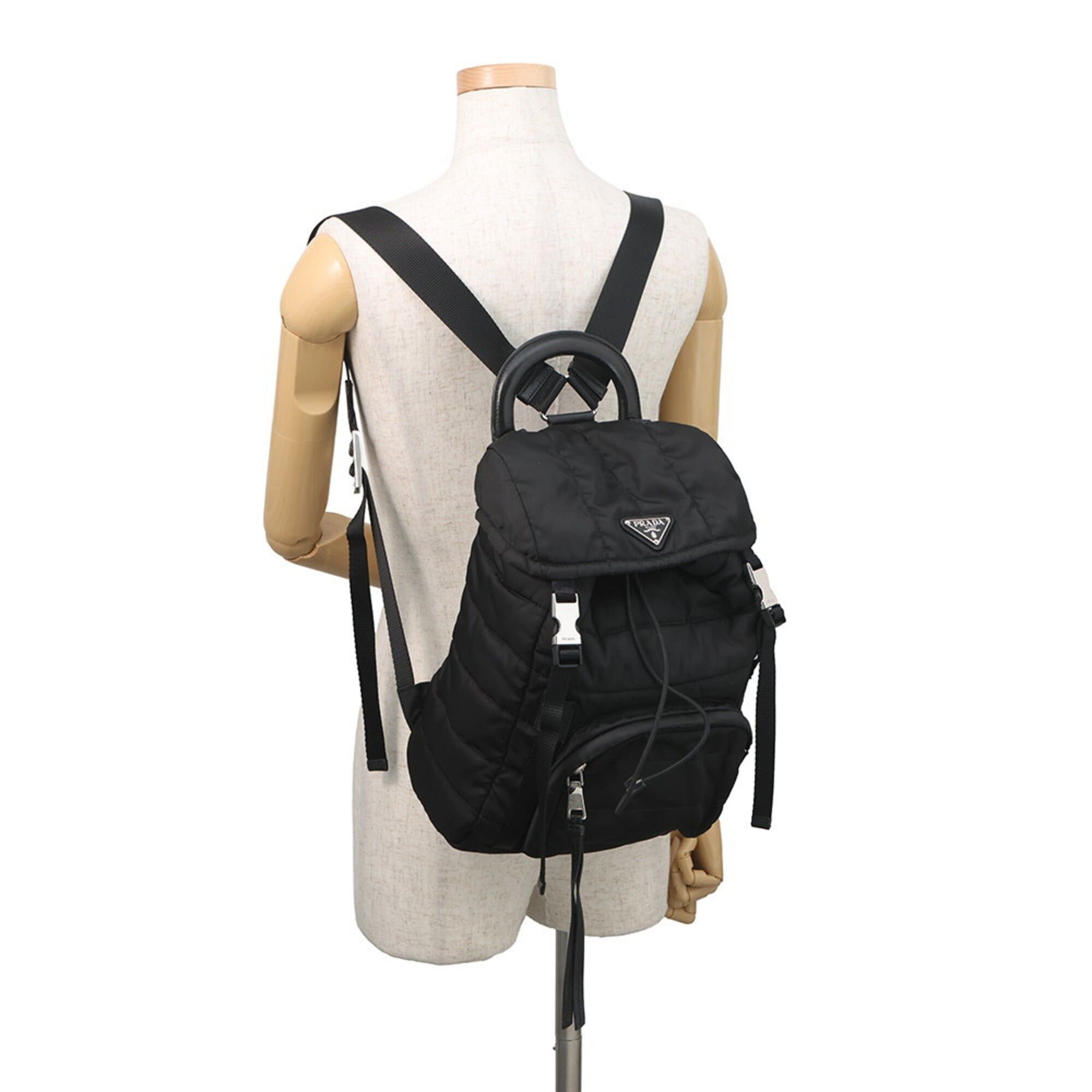 Prada Prada Quilted Backpack Nylon 1BZ002 PRADA Handbag Black Size ONE SIZE - 4 Thumbnail