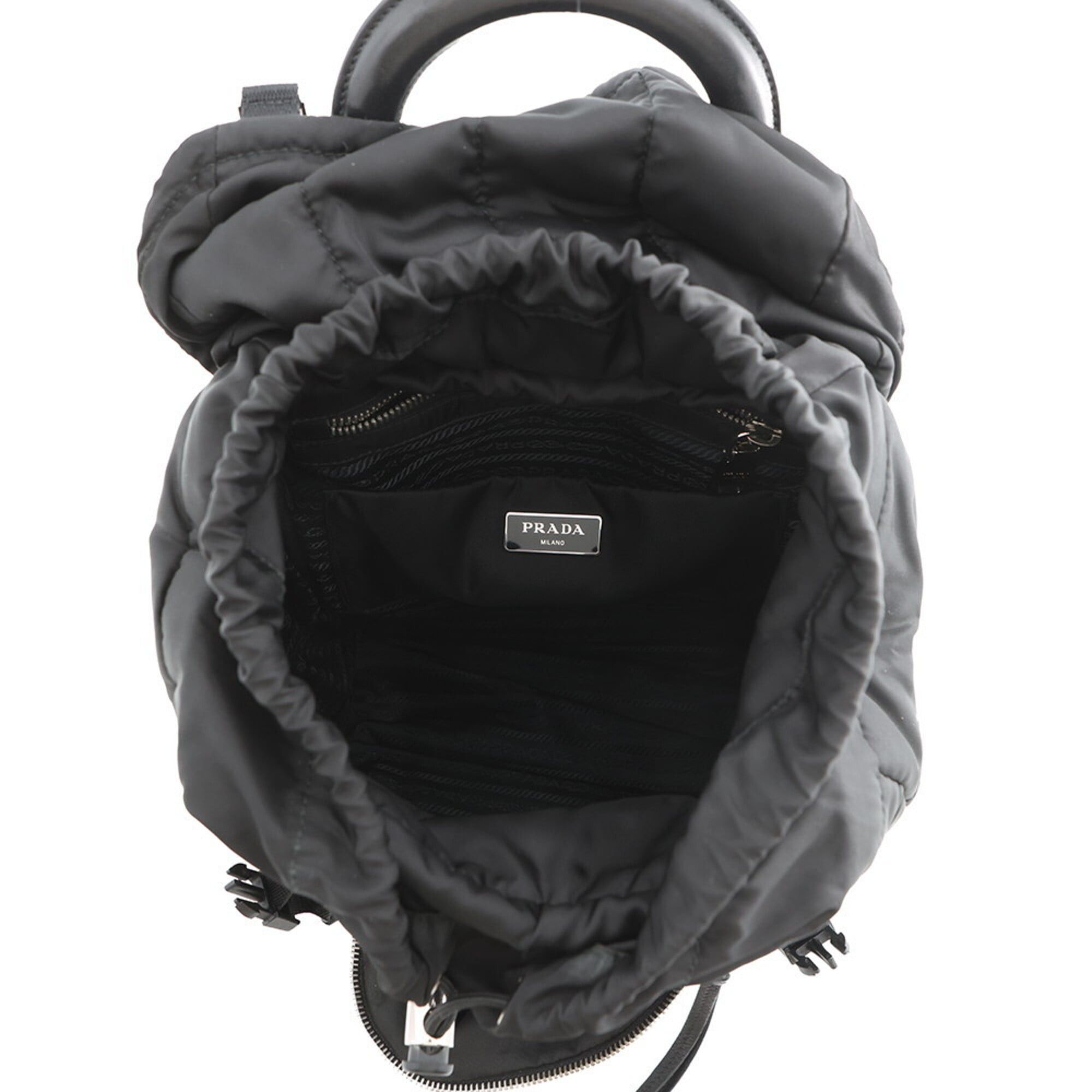 Prada Prada Quilted Backpack Nylon 1BZ002 PRADA Handbag Black Size ONE SIZE - 5 Thumbnail