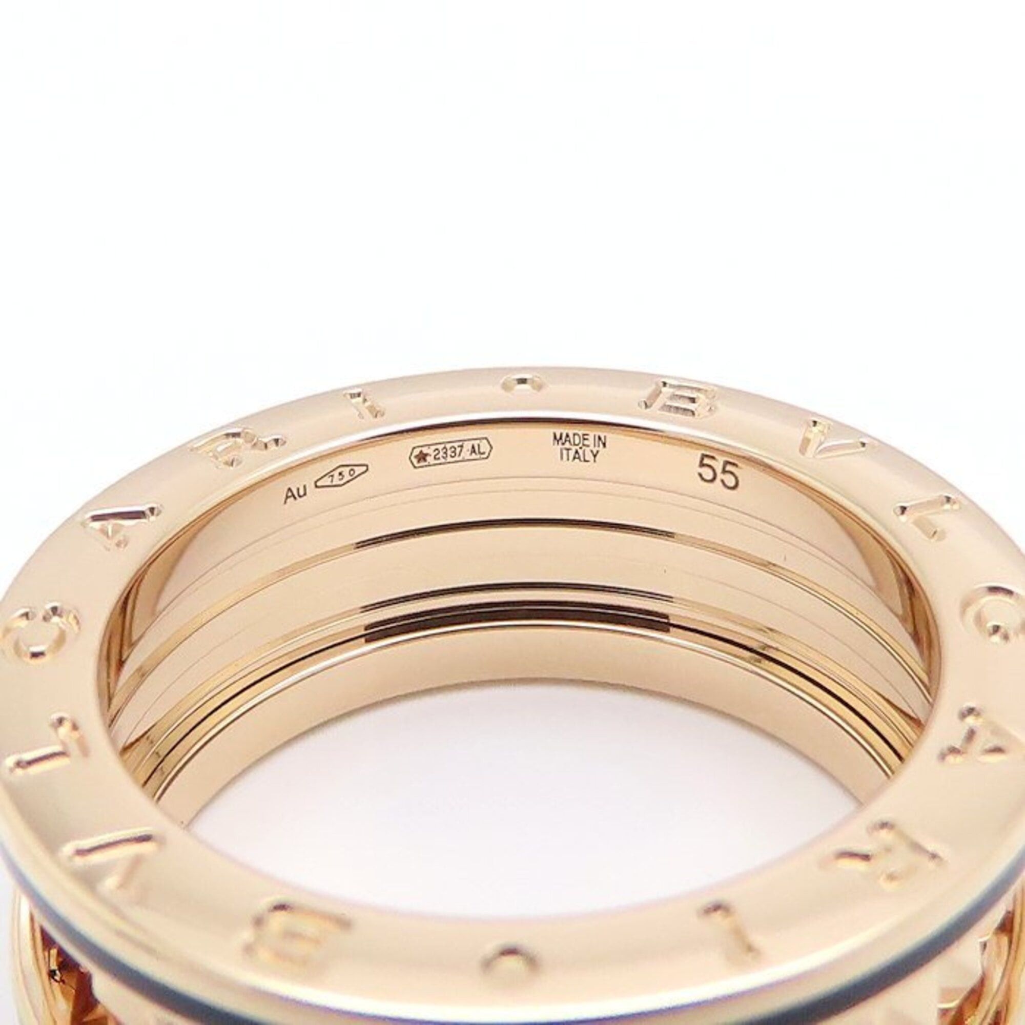 Bvlgari BVLGARI B.zero1 Rock Ring, 2-band, #55, 18KPG x Black Ceramic, Women's, 358015 295452 Size ONE SIZE - 6 Thumbnail