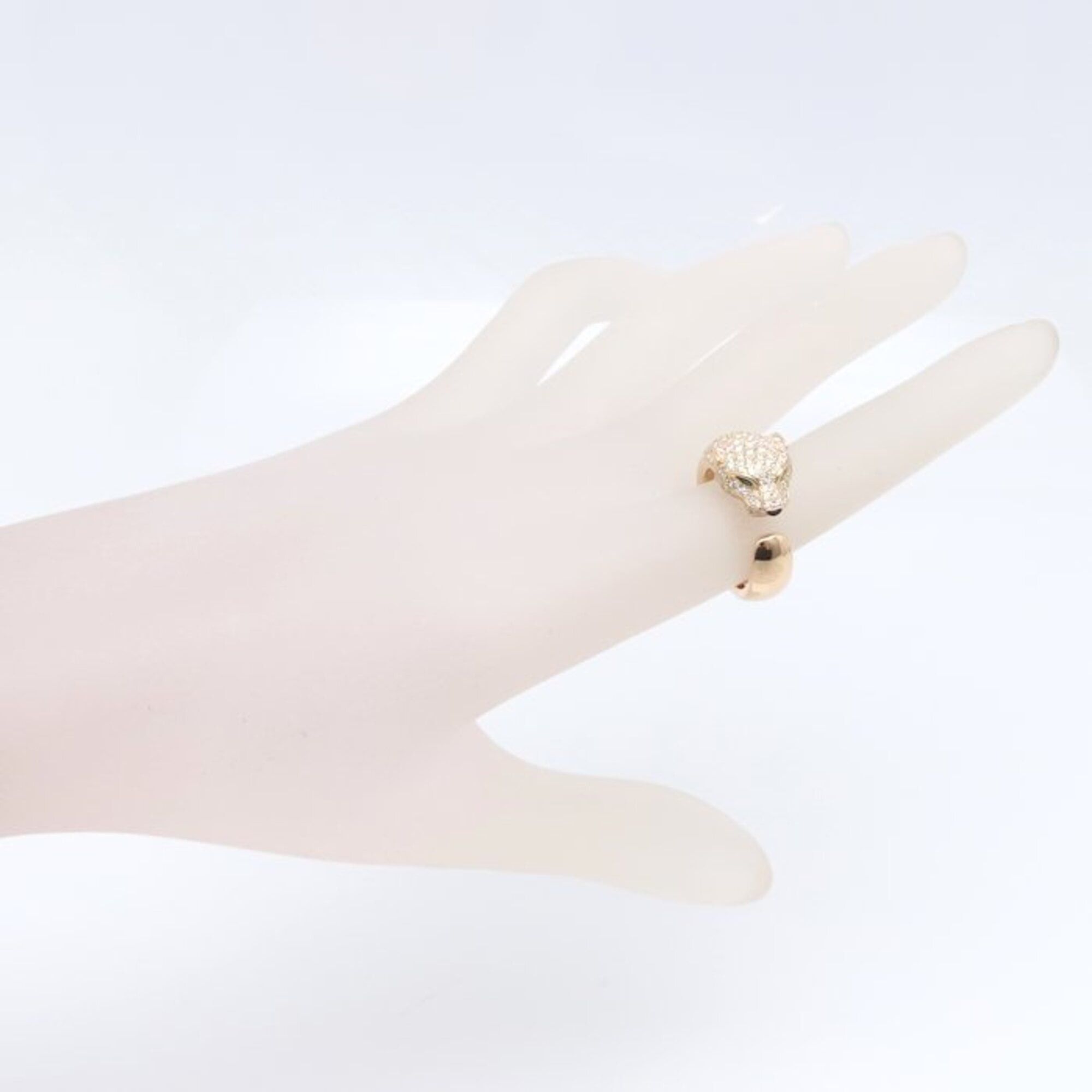 Cartier CARTIER Panthère Ring, Medium Size, Diamond, Emerald, Onyx, Size #54, 18K Pink Gold, Women's, Item Number 295454 Size ONE SIZE - 5 Thumbnail