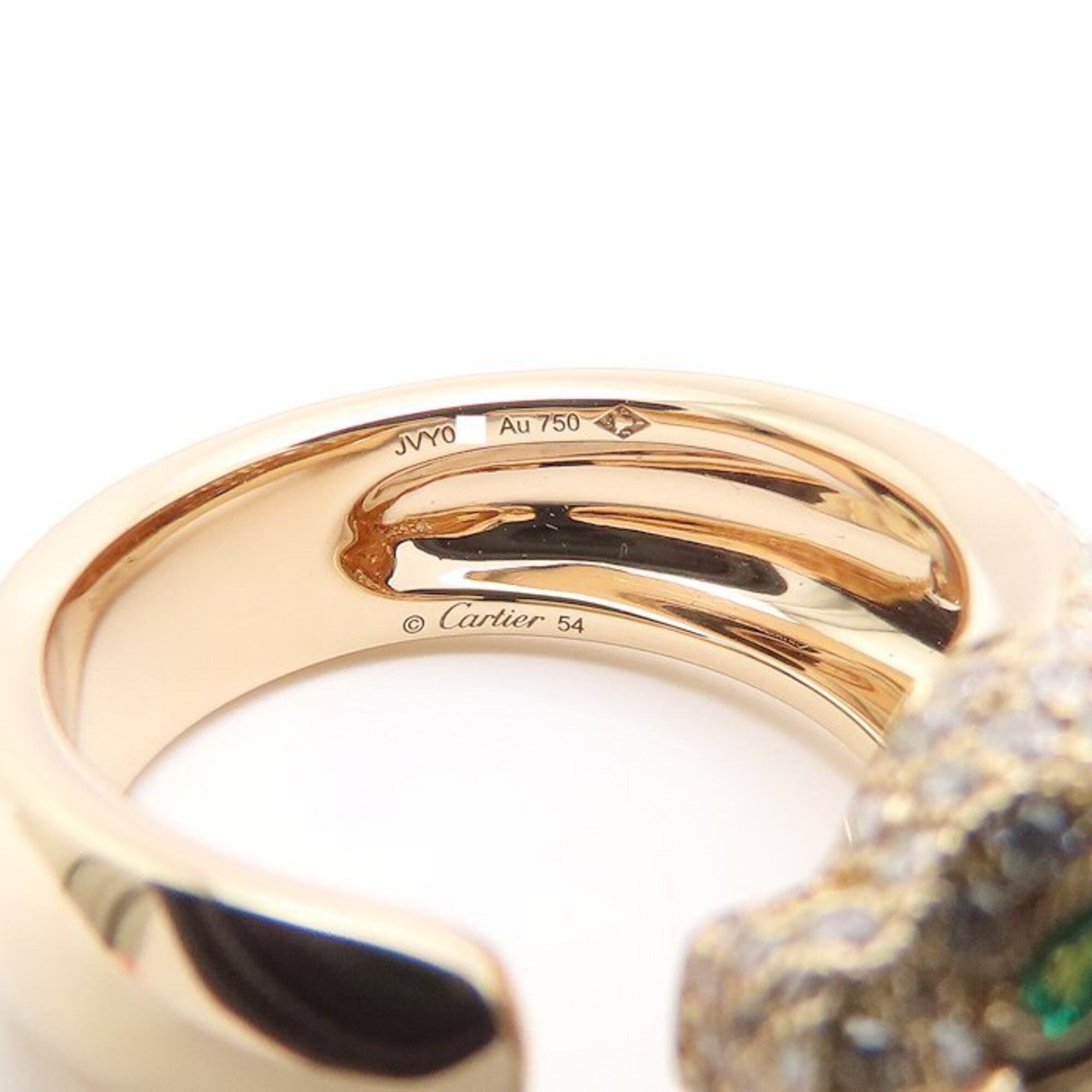 Cartier CARTIER Panthère Ring, Medium Size, Diamond, Emerald, Onyx, Size #54, 18K Pink Gold, Women's, Item Number 295454 Size ONE SIZE - 7 Thumbnail