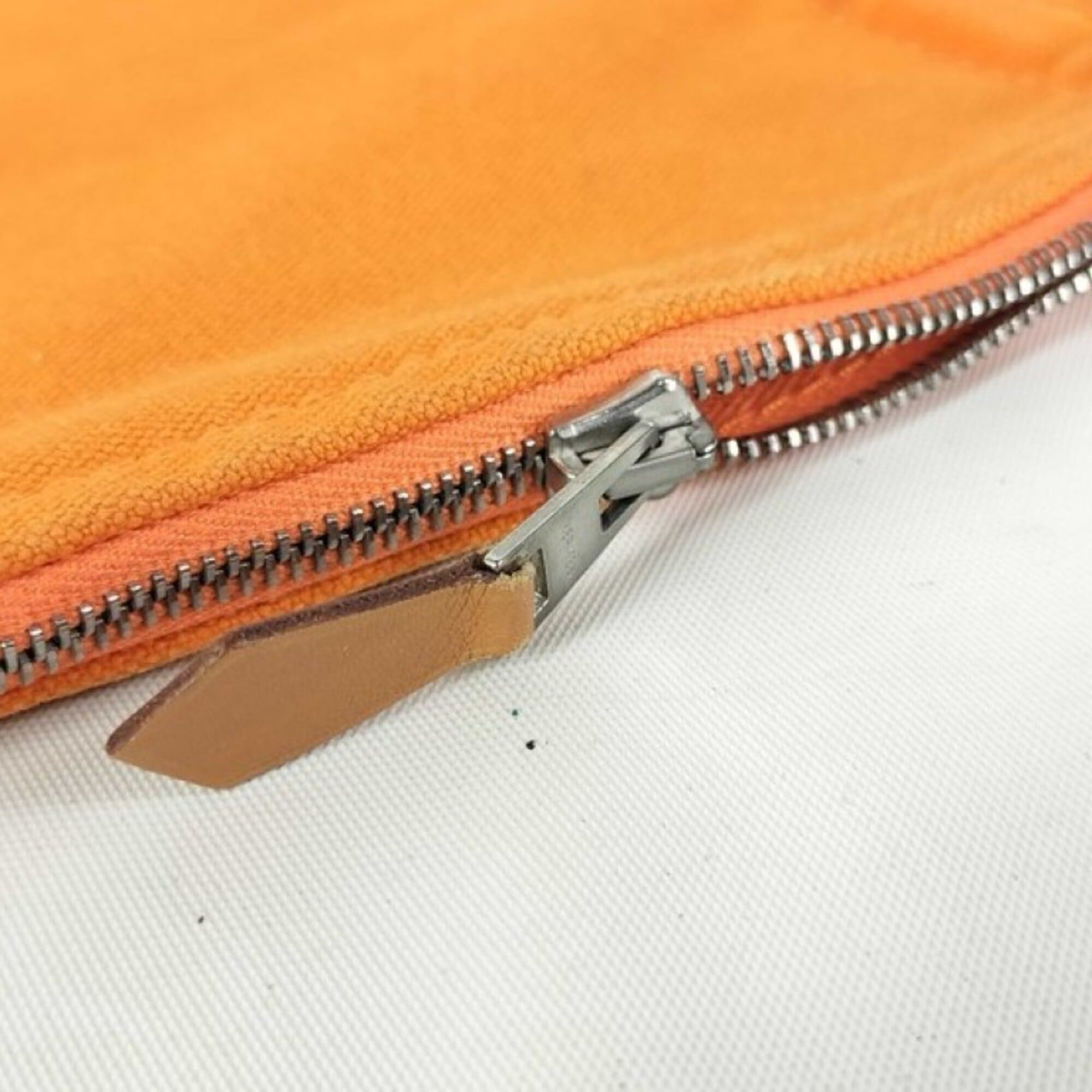 Hermes HERMES Bora Orange Canvas Pouch Bag (Unisex) Size ONE SIZE - 8 Thumbnail