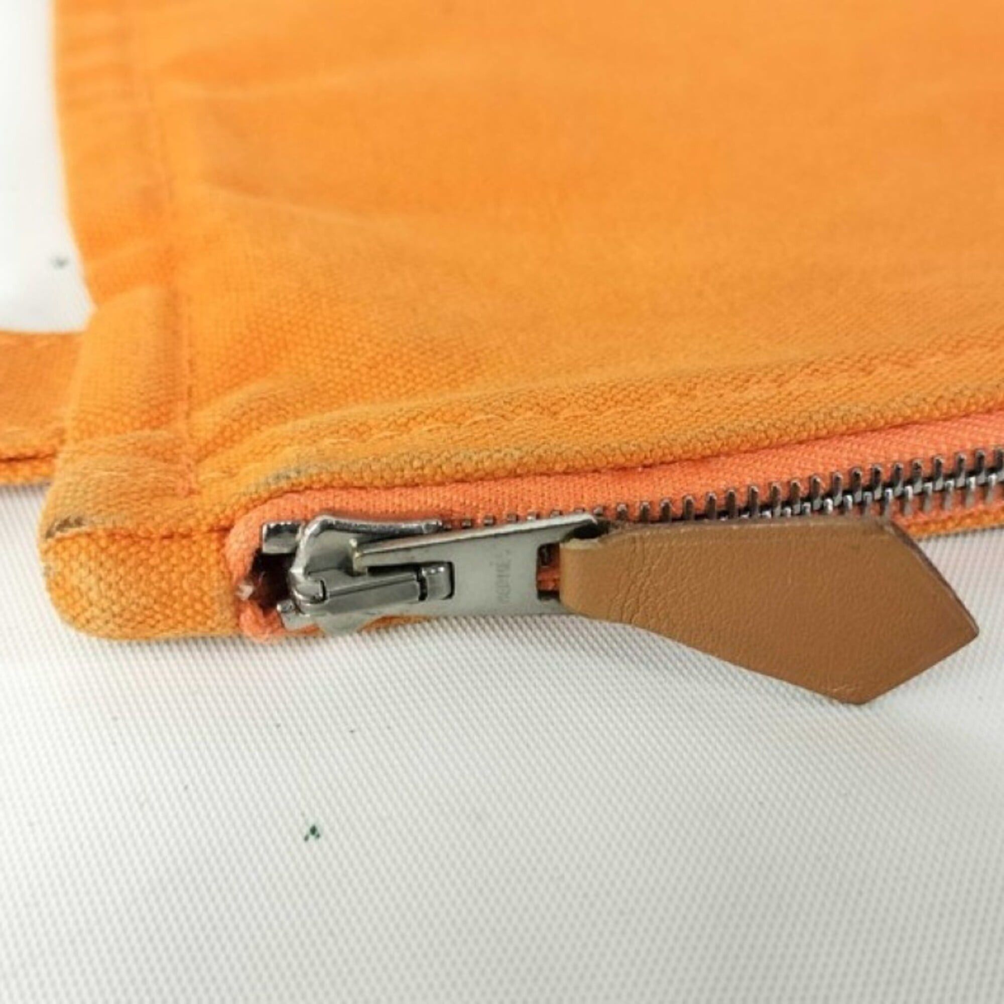 Hermes HERMES Bora Orange Canvas Pouch Bag (Unisex) Size ONE SIZE - 3 Thumbnail