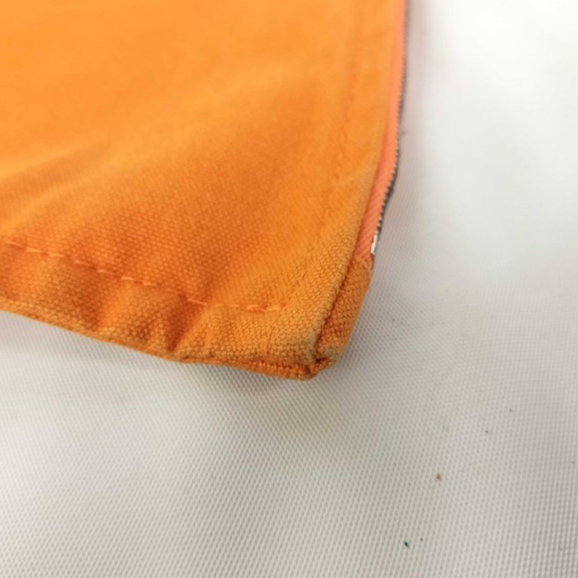 Hermes HERMES Bora Orange Canvas Pouch Bag (Unisex) Size ONE SIZE - 7 Thumbnail