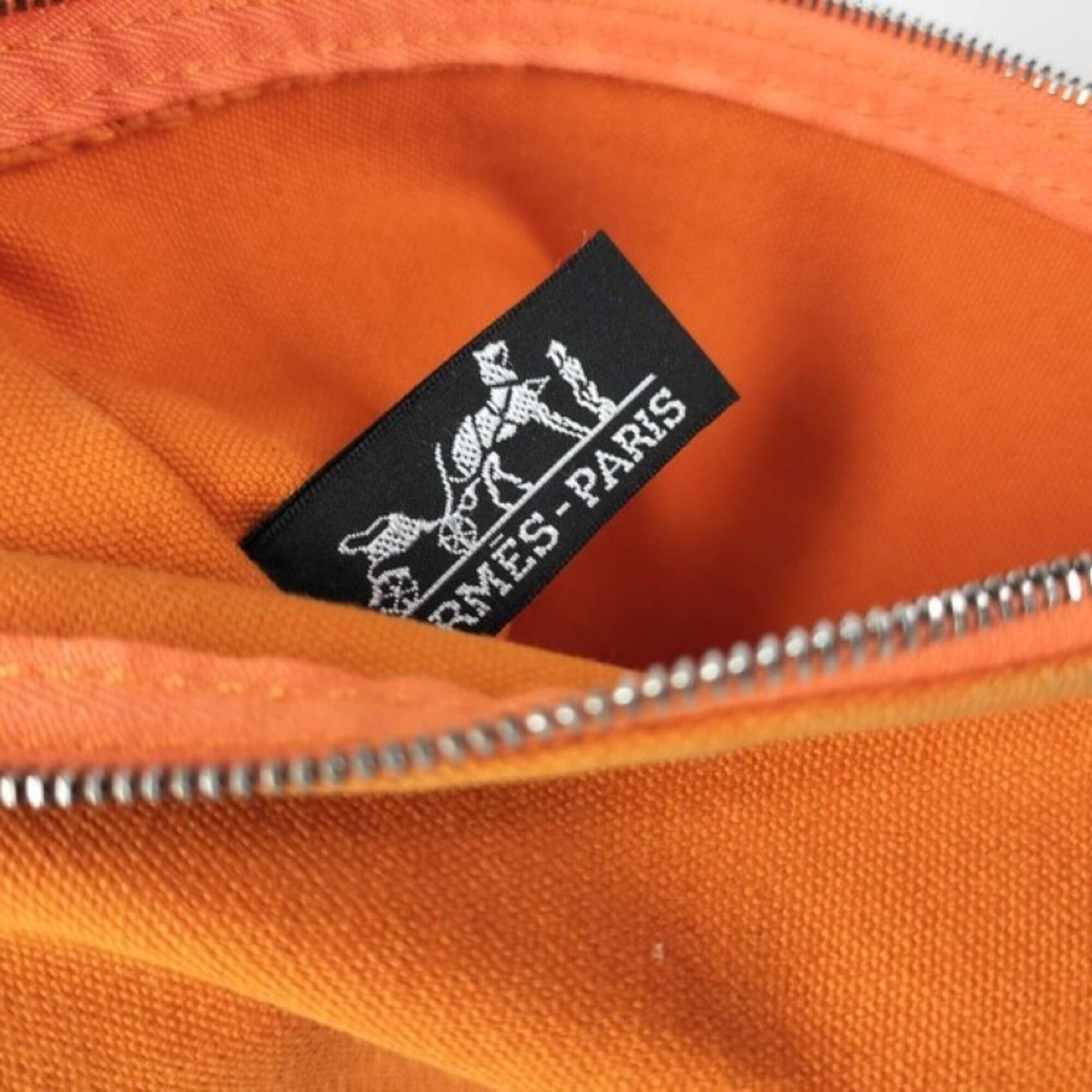 Hermes HERMES Bora Orange Canvas Pouch Bag (Unisex) Size ONE SIZE - 5 Thumbnail
