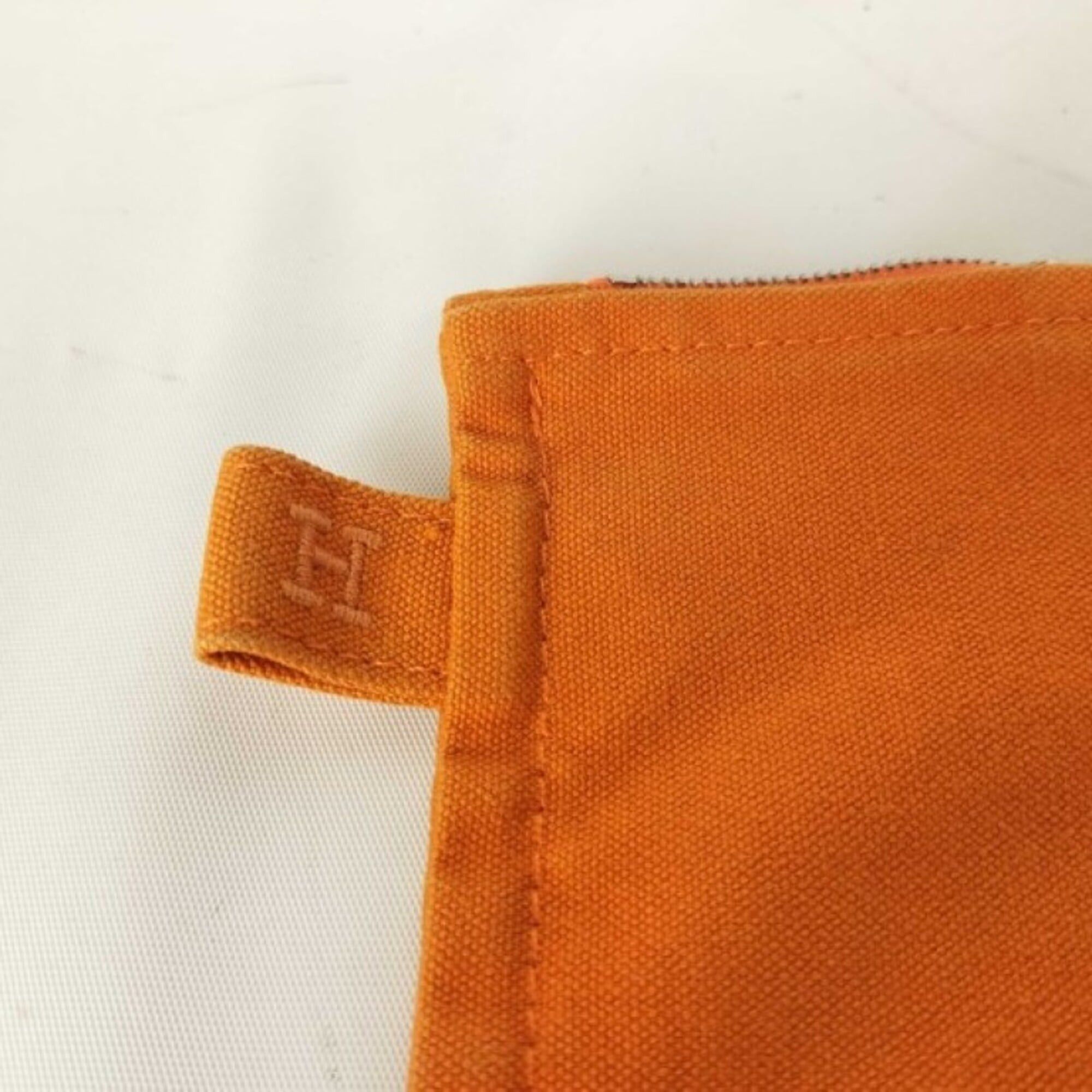 Hermes HERMES Bora Orange Canvas Pouch Bag (Unisex) Size ONE SIZE - 9 Thumbnail