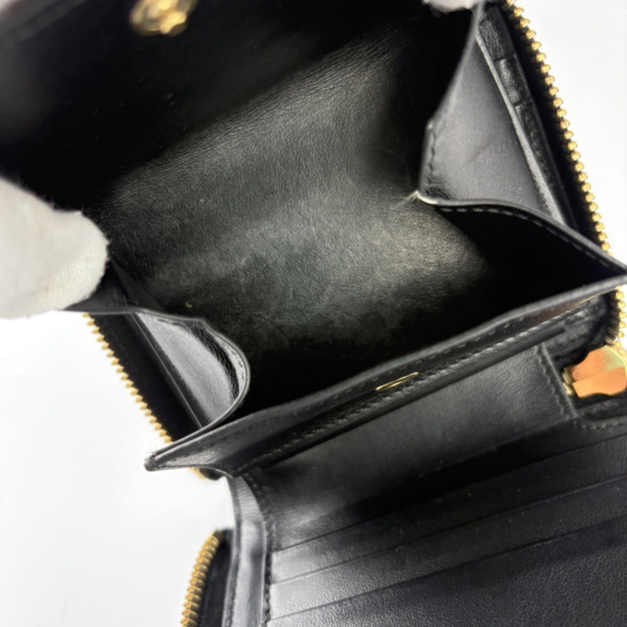 Celine Celine Bi-fold Wallet Small Zip Essential 10L20 Black Leather Unisex Round Size ONE SIZE - 8 Thumbnail