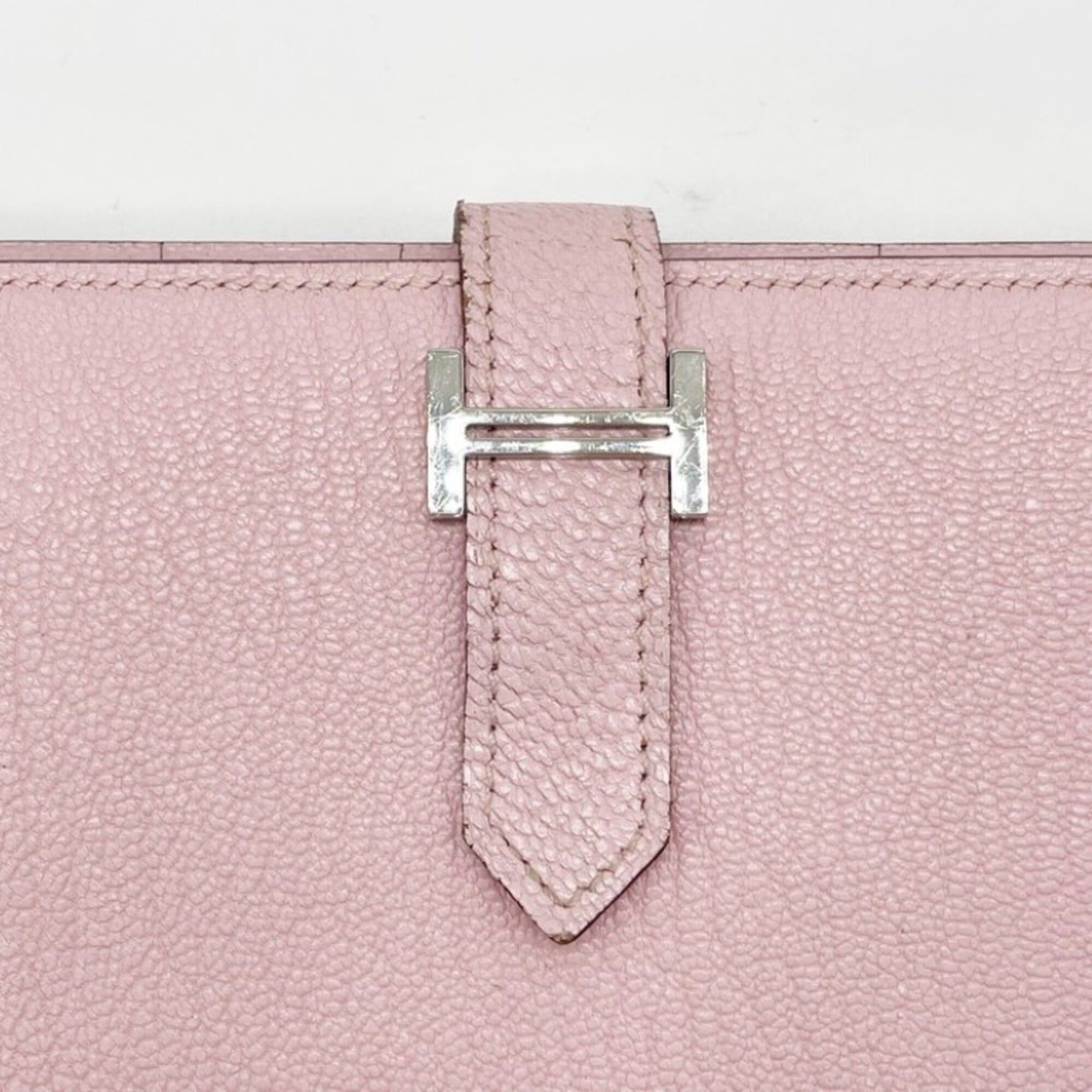 Hermes HERMES Bearn Soufflé Long Wallet, Rose Sakura, Chevre Leather, Women's Bi-fold Wallet Size ONE SIZE - 5 Thumbnail