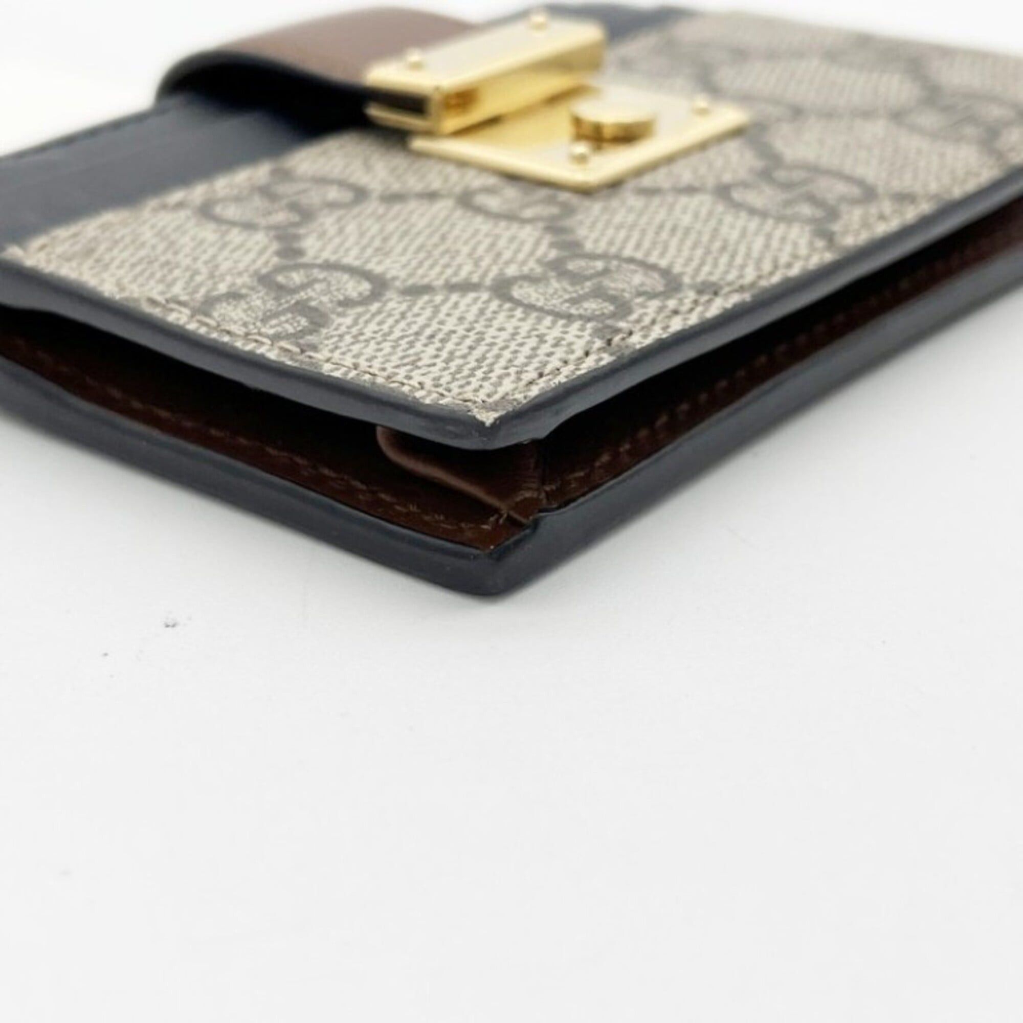Gucci GUCCI Coin Card Case GG Supreme 779804 Beige Brown Black PVC x Leather Unisex Size ONE SIZE - 5 Thumbnail