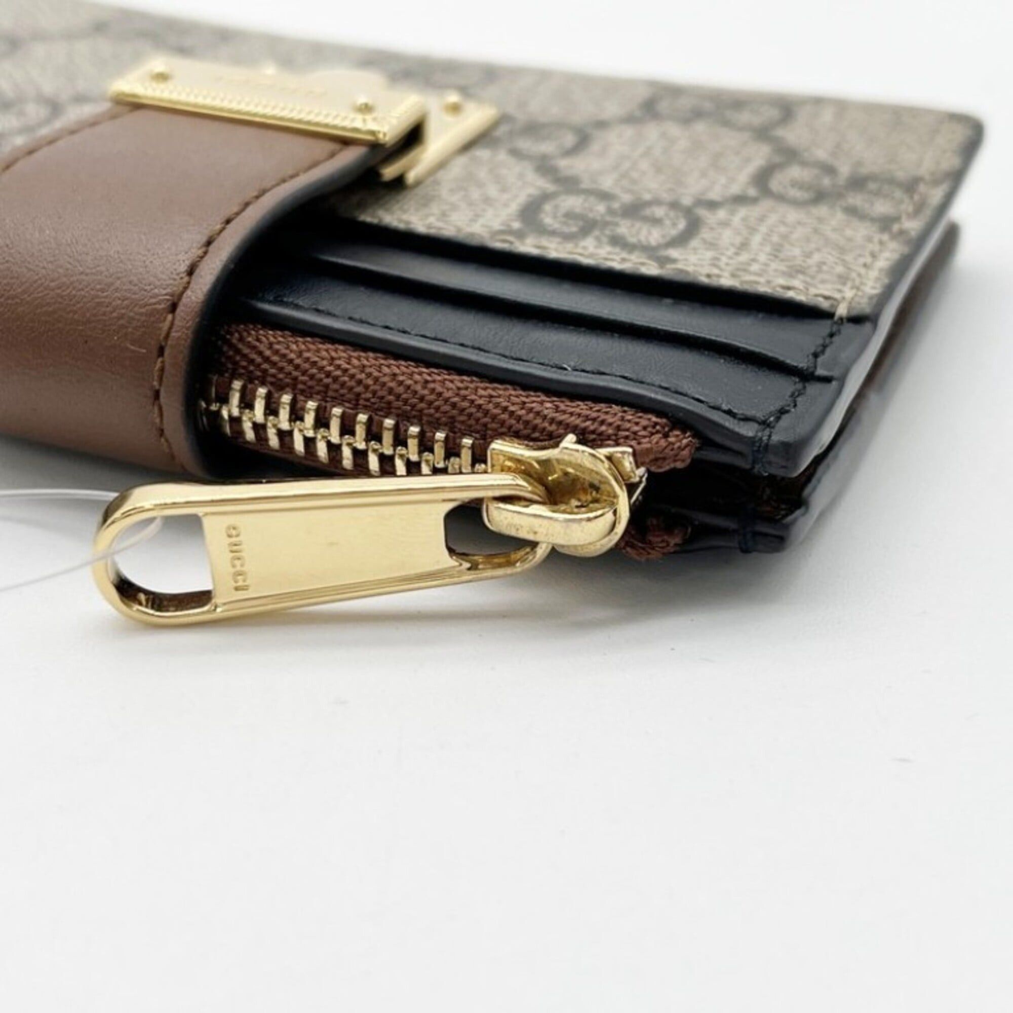 Gucci GUCCI Coin Card Case GG Supreme 779804 Beige Brown Black PVC x Leather Unisex Size ONE SIZE - 6 Thumbnail