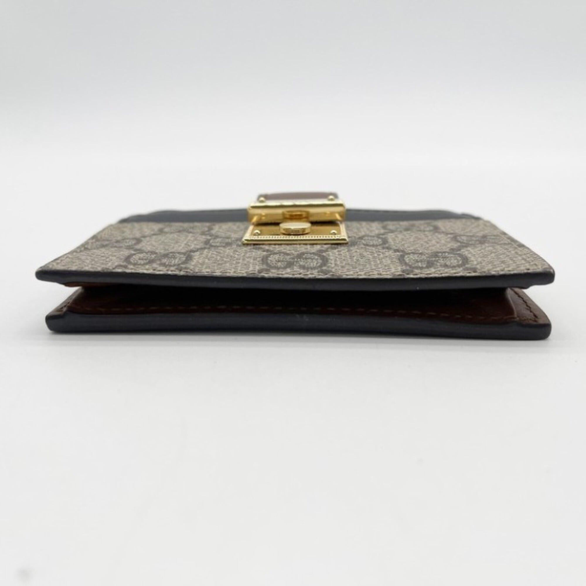 Gucci GUCCI Coin Card Case GG Supreme 779804 Beige Brown Black PVC x Leather Unisex Size ONE SIZE - 3 Thumbnail