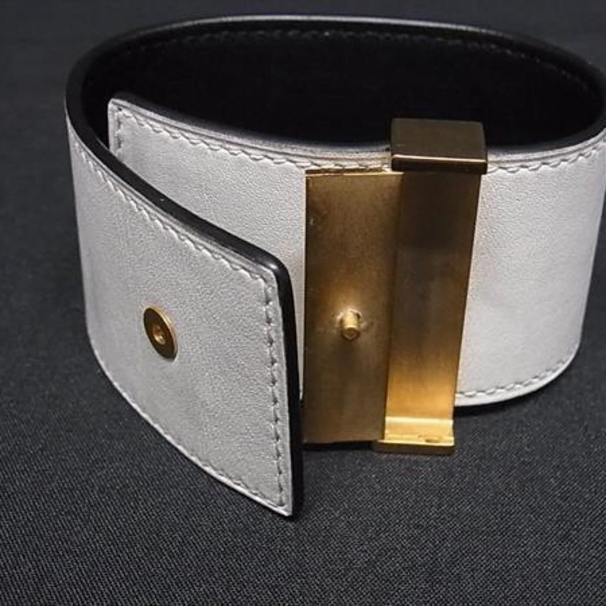 Celine Celine Bracelet White Leather Women's Size ONE SIZE - 3 Thumbnail