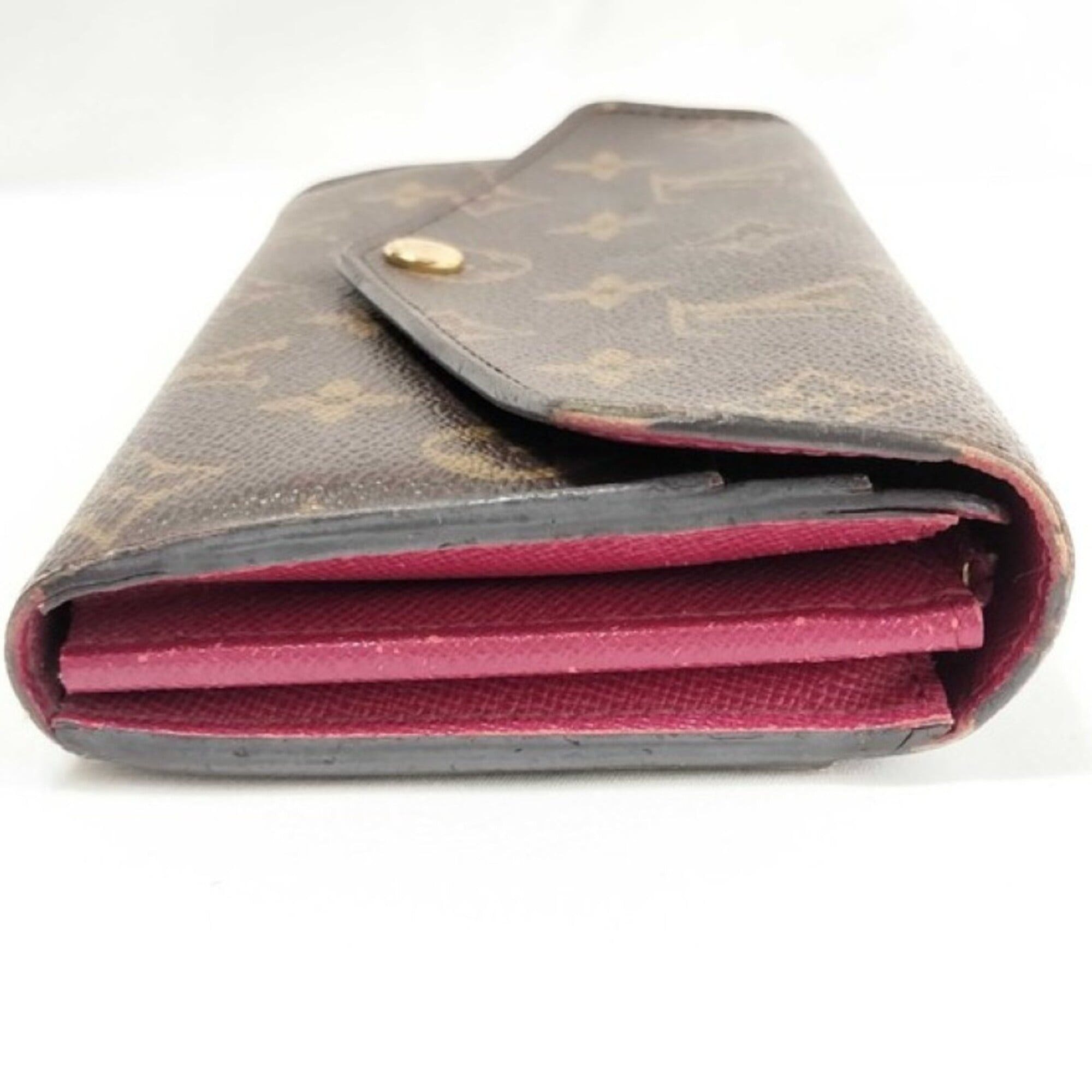Louis Vuitton Louis Vuitton Long Wallet Portefeuille Sarah M62234 Brown Fuchsia Monogram Women's Bi-fold Size ONE SIZE - 3 Thumbnail