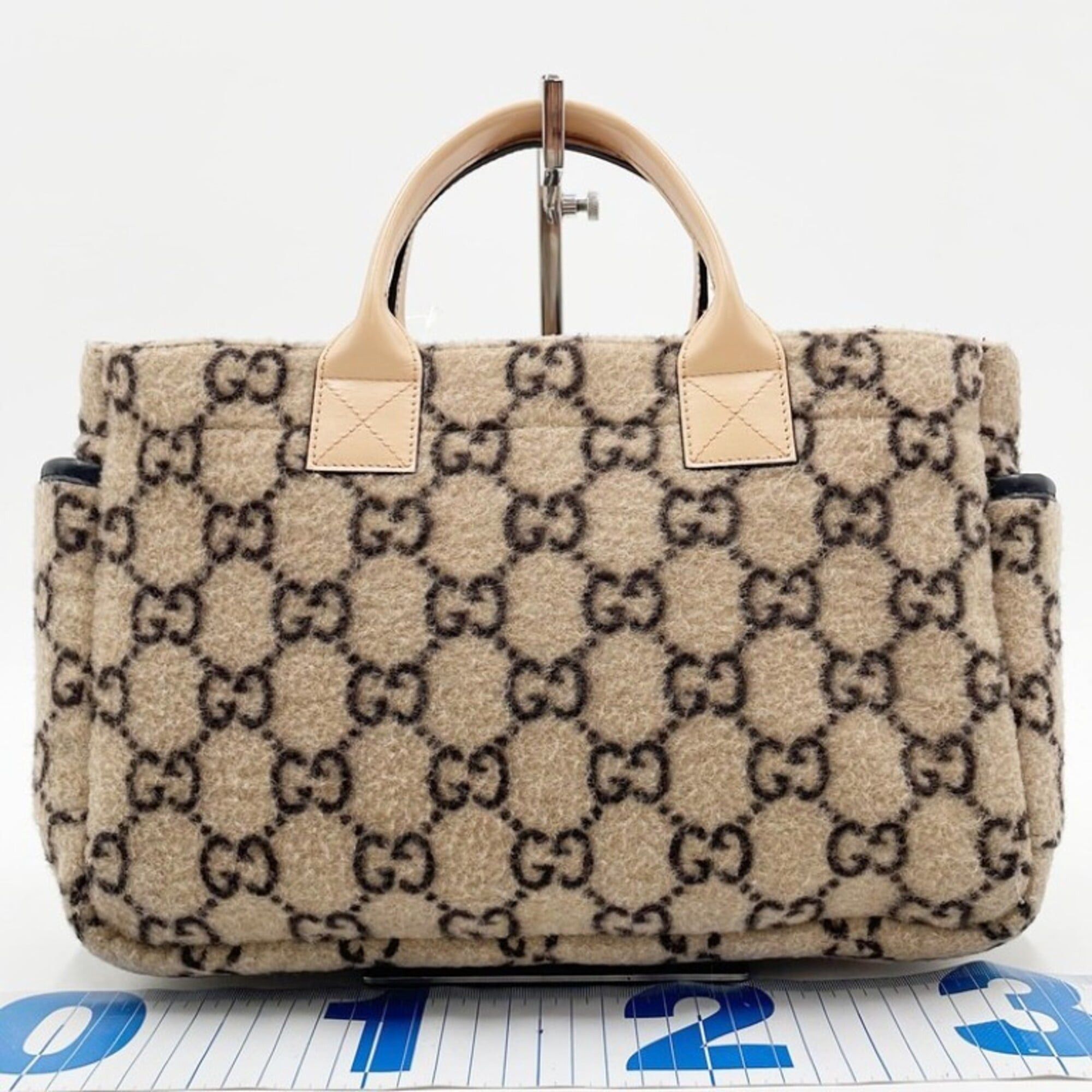 Gucci GUCCI handbag 628159 beige wool leather women's Size ONE SIZE - 2 Thumbnail