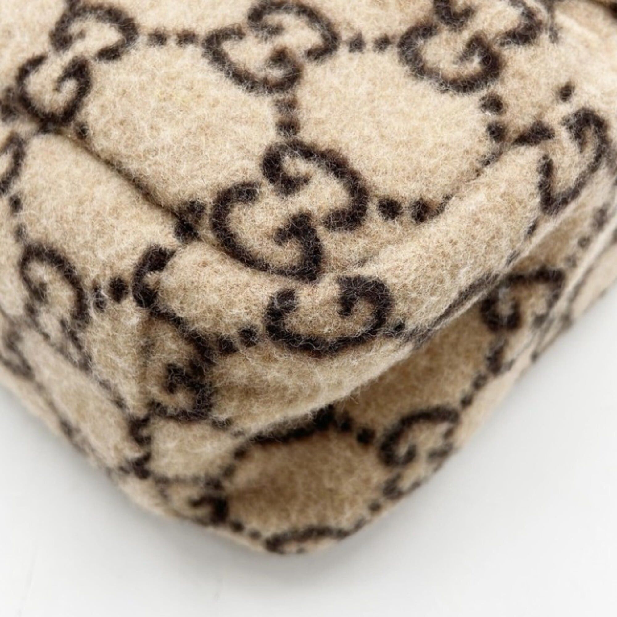 Gucci GUCCI handbag 628159 beige wool leather women's Size ONE SIZE - 5 Thumbnail