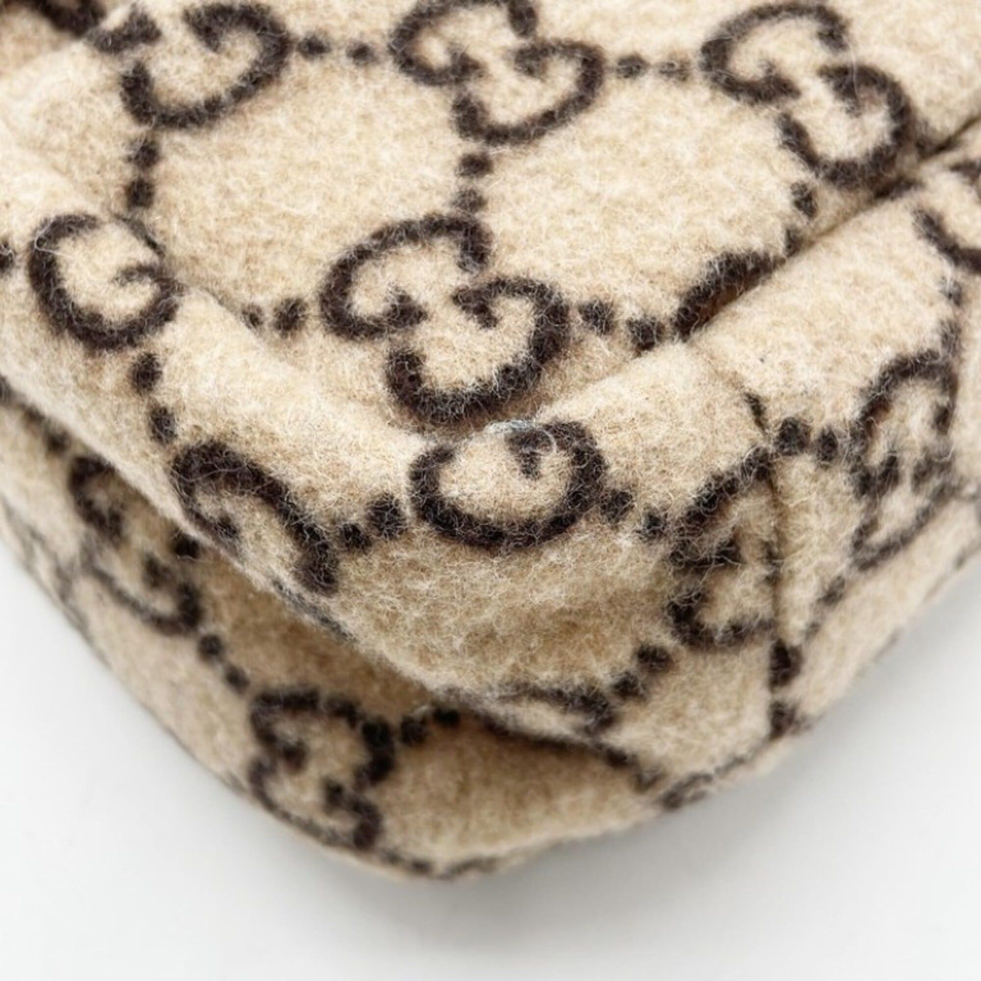 Gucci GUCCI handbag 628159 beige wool leather women's Size ONE SIZE - 4 Thumbnail