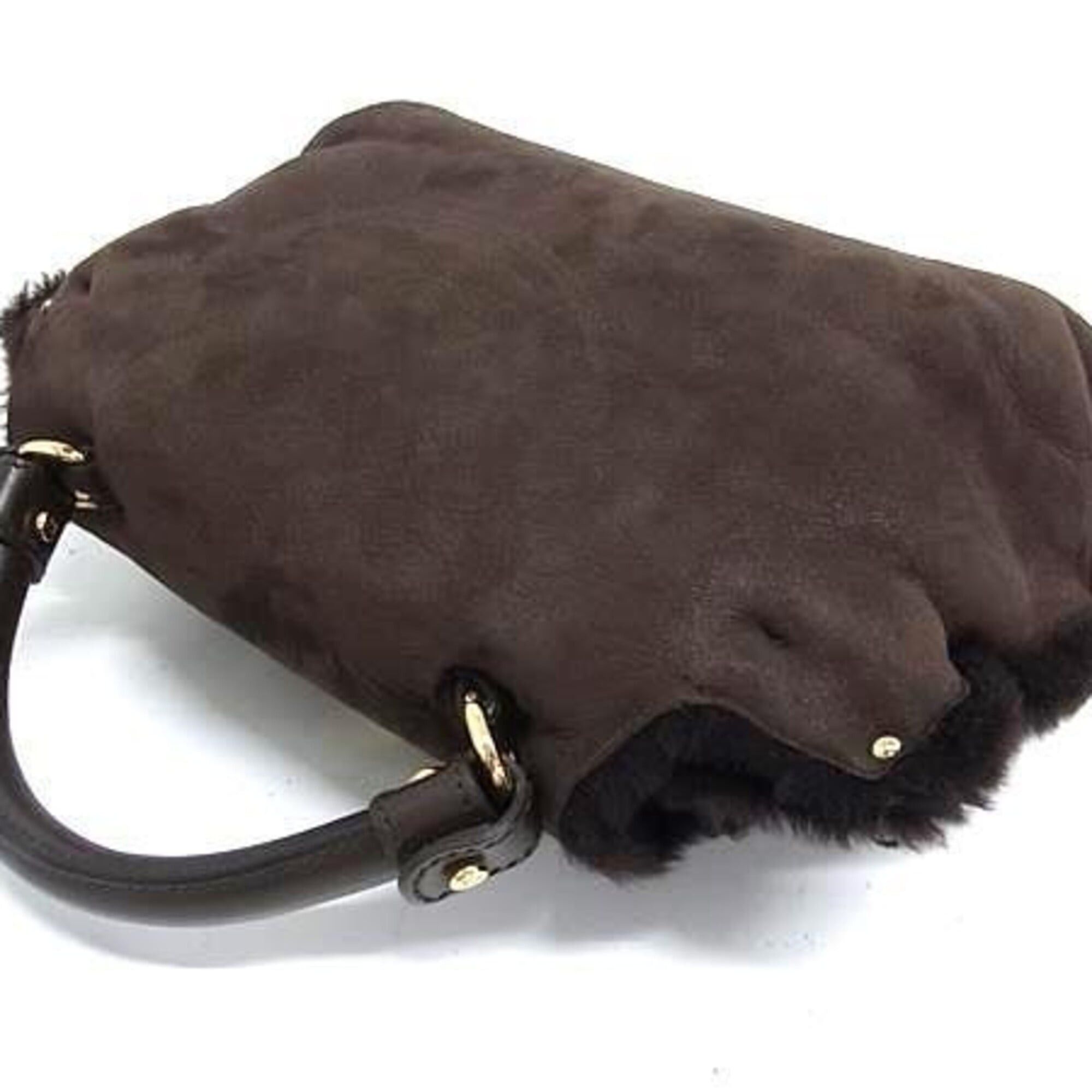 Salvatore Ferragamo SALVATORE FERRAGAMO Ferragamo Handbag Gancini EZ-21 E784 Brown Sheepskin Women's Shoulder Bag Size ONE SIZE - 3 Thumbnail