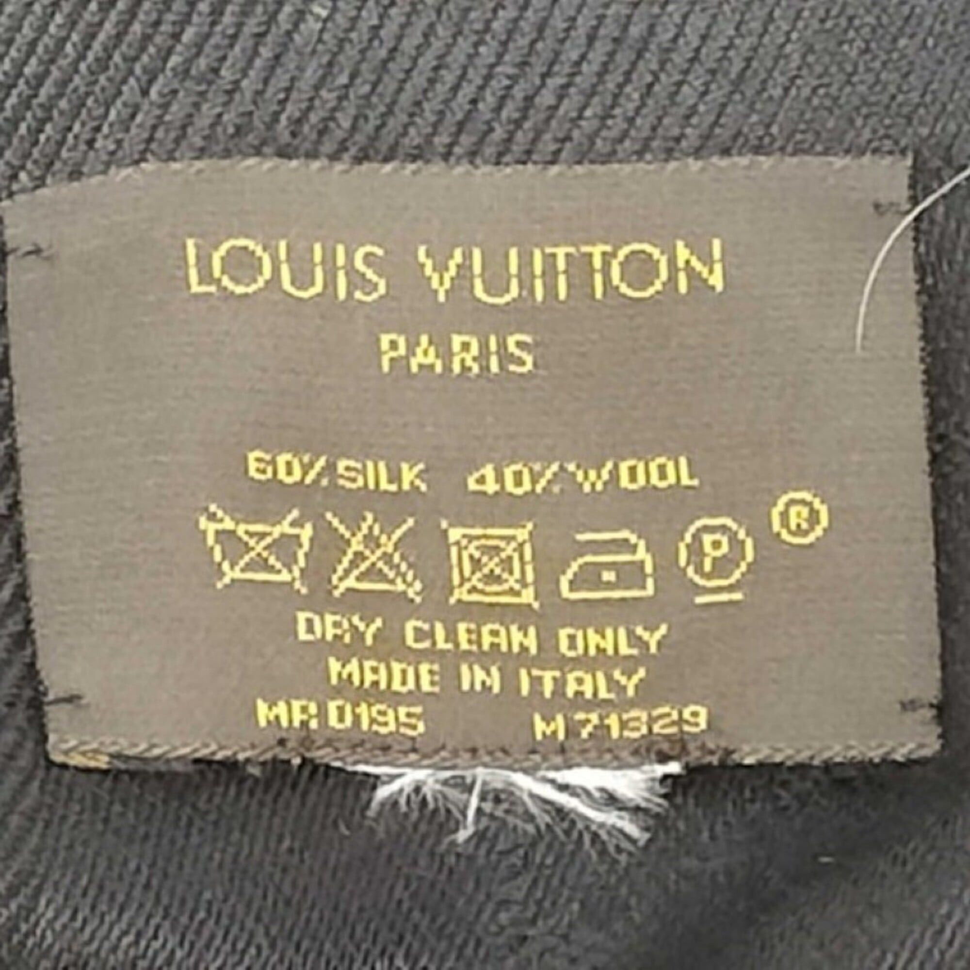 Louis Vuitton LOUIS VUITTON Monogram Shawl/Stole, M71329, Black, Silk & Wool, Women's Size ONE SIZE - 3 Thumbnail