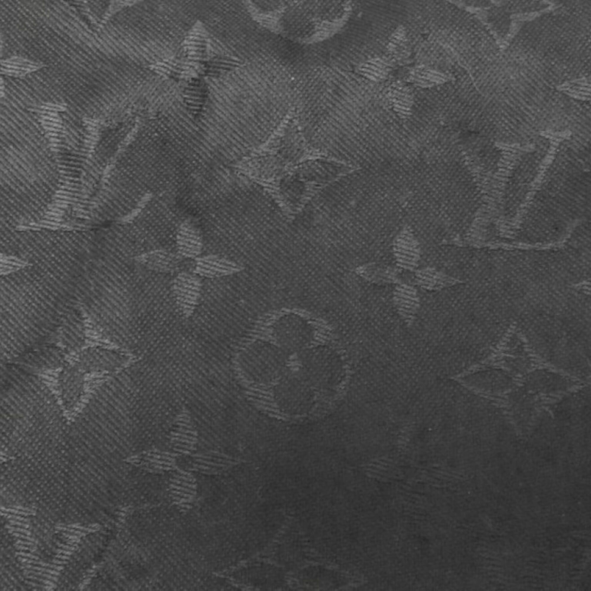 Louis Vuitton LOUIS VUITTON Monogram Shawl/Stole, M71329, Black, Silk & Wool, Women's Size ONE SIZE - 4 Thumbnail