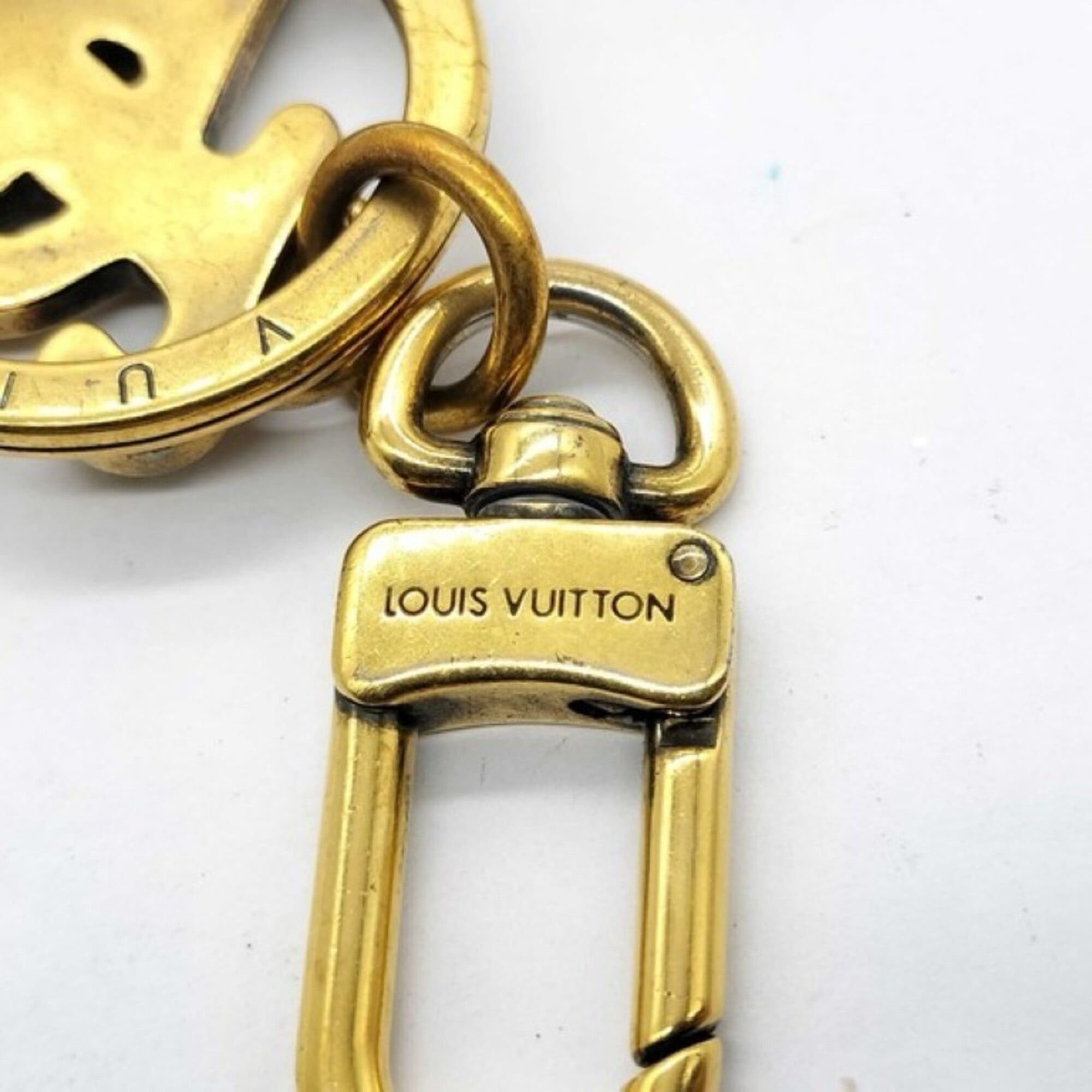 Louis Vuitton Louis Vuitton Keychain Portefeuille Squared LV MP2715 Gold Metal Unisex Bag Charm Size ONE SIZE - 7 Thumbnail
