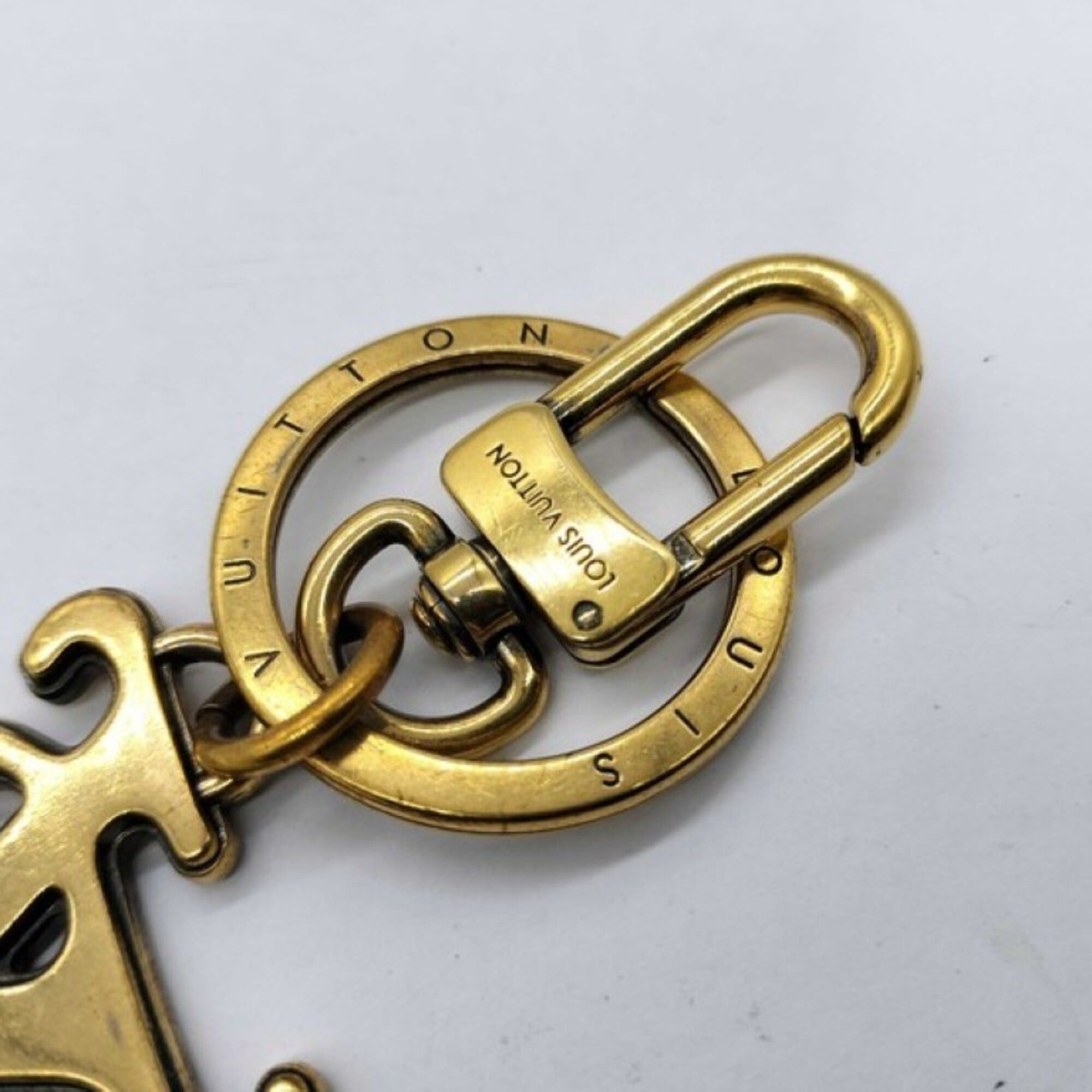 Louis Vuitton Louis Vuitton Keychain Portefeuille Squared LV MP2715 Gold Metal Unisex Bag Charm Size ONE SIZE - 3 Thumbnail