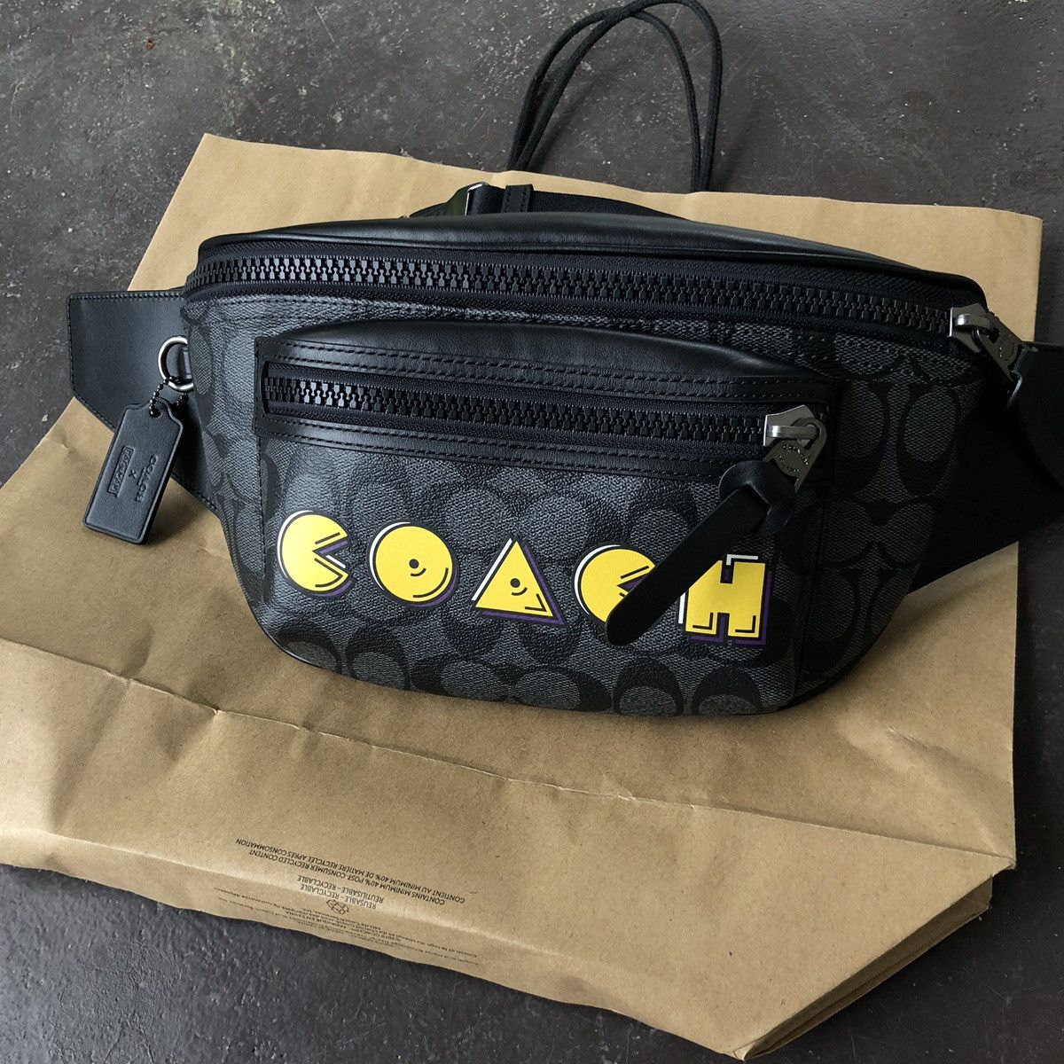 Coach Coach Pac Man F72924 Waist bag Cross Body Fanny Pack Black Grailed