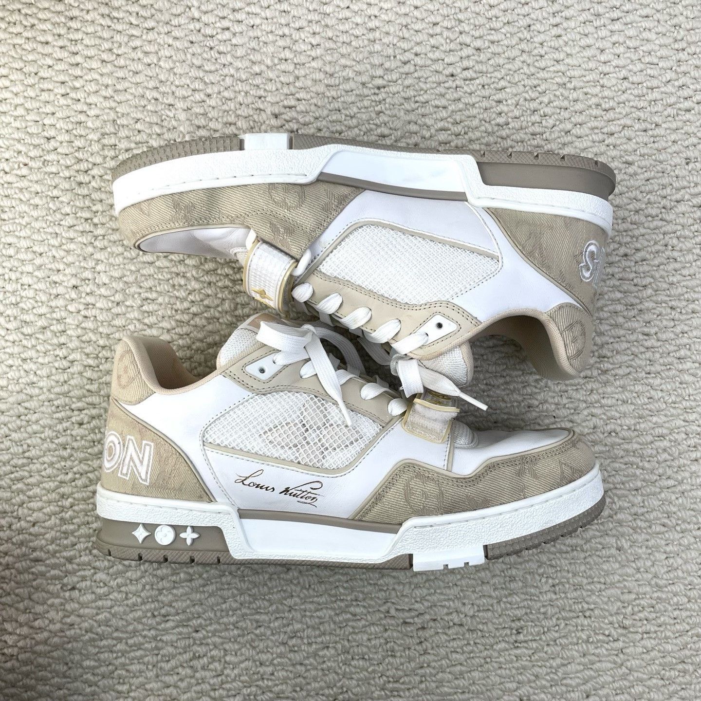Louis Vuitton Louis Vuitton Training Beige Lowtop Sneakers Men Size US 6 / EU 39 - 4 Thumbnail