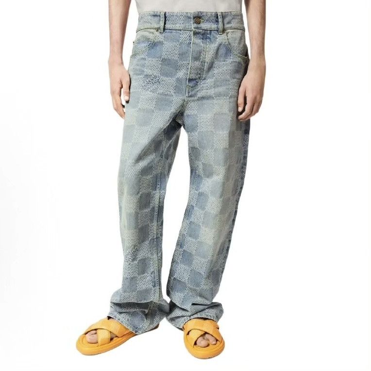 Louis Vuitton Louis Vuitton Printed Plaid Denim Jeans 34 Men Size US 34 / EU 50 - 6 Thumbnail