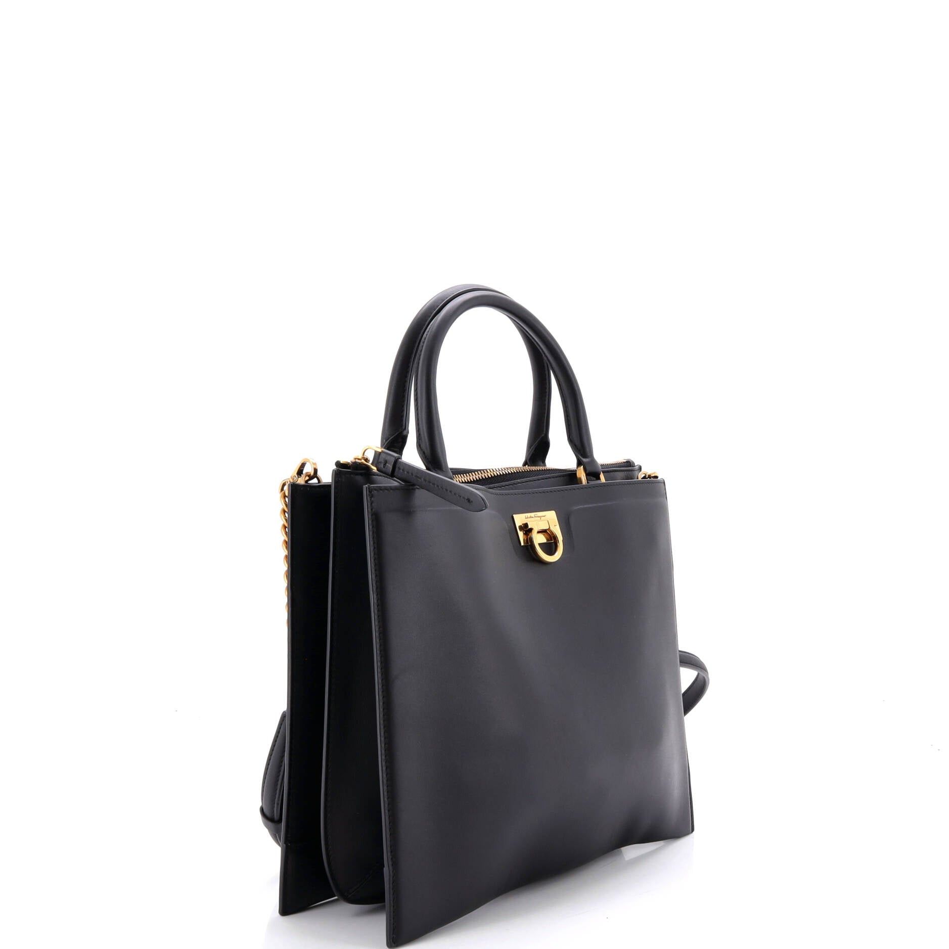 Salvatore Ferragamo Convertible Trifolio Chain Zip Tote Size ONE SIZE - 2 Thumbnail