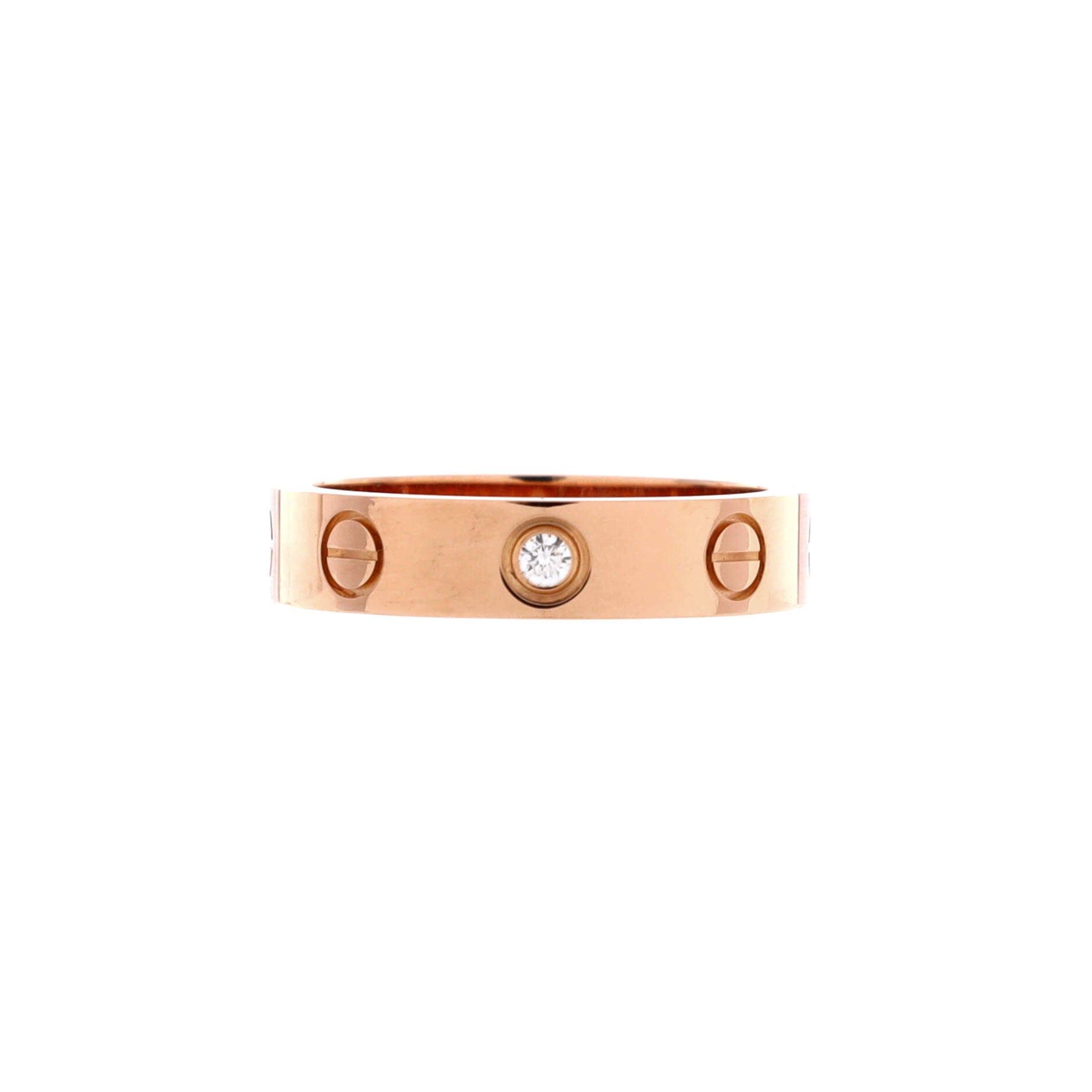 Cartier Love Wedding Band 1 Diamond Ring Size ONE SIZE - 3 Thumbnail
