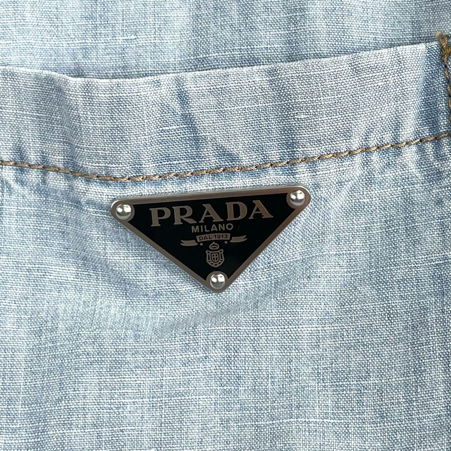 Prada Prada Denim Blue Shirt l Men Size US L / EU 52-54 / 3 - 3 Thumbnail