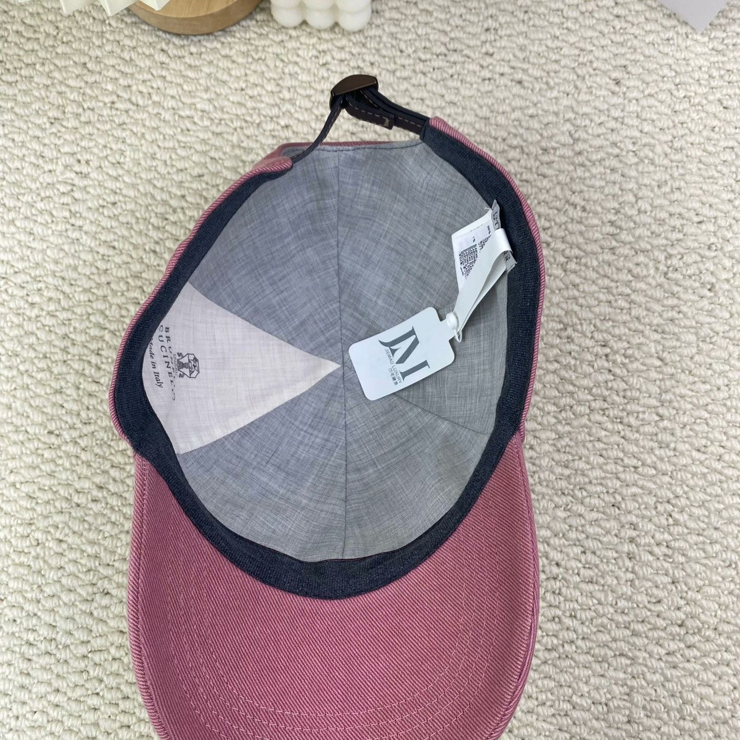 Brunello Cucinelli Brunello Cucinelli Embroidered Pink Hat one size Men Size ONE SIZE - 7 Thumbnail
