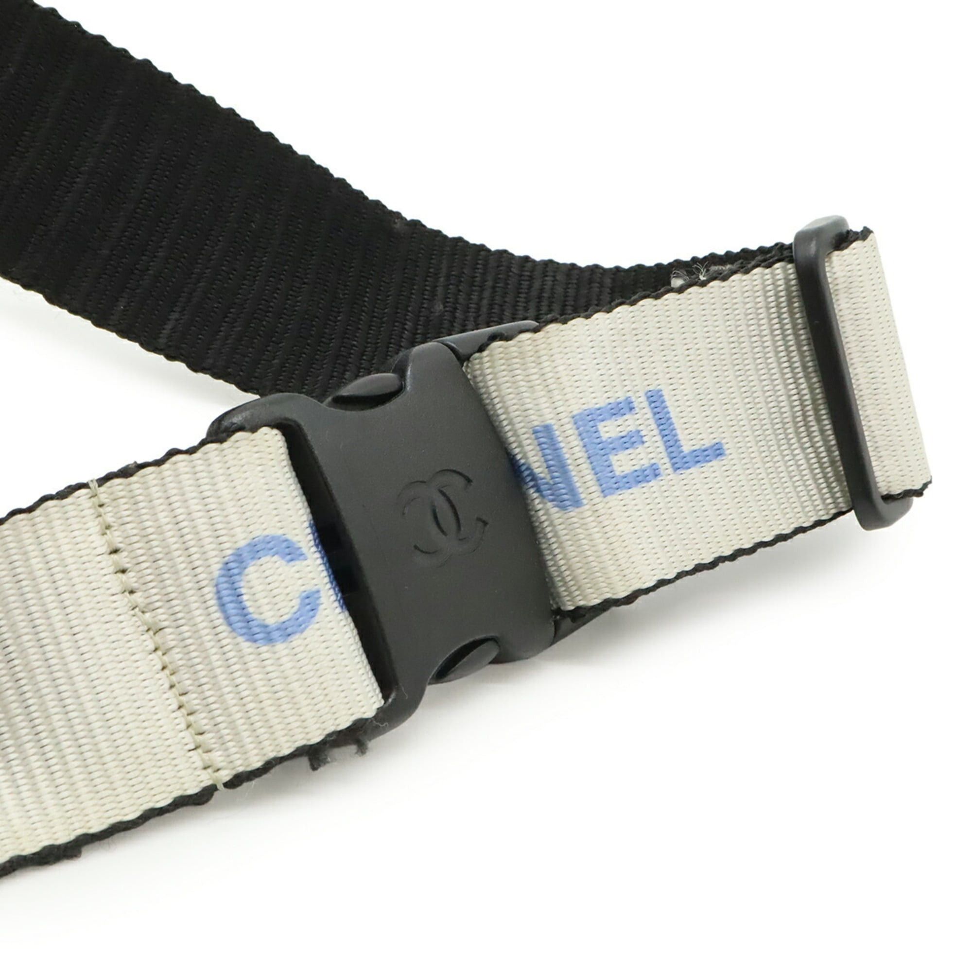 Chanel CHANEL Sport Line Waist Pouch/Waist Bag/Body Bag, Nylon, Dark Gray/Ivory Size ONE SIZE - 6 Thumbnail